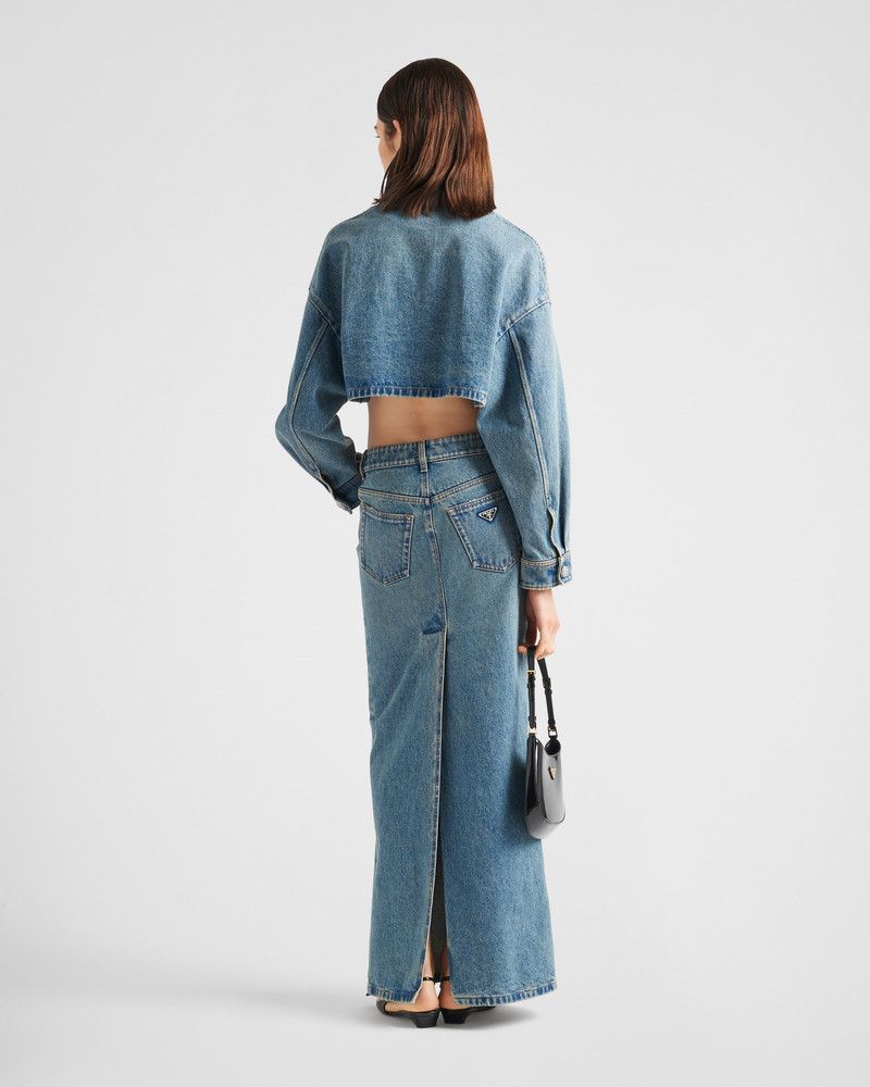 Prada o1B3y1r0426 Denim Blouson Jacket in Mid Blue Size M / US 6-8 / IT 42-44 - 5 Thumbnail