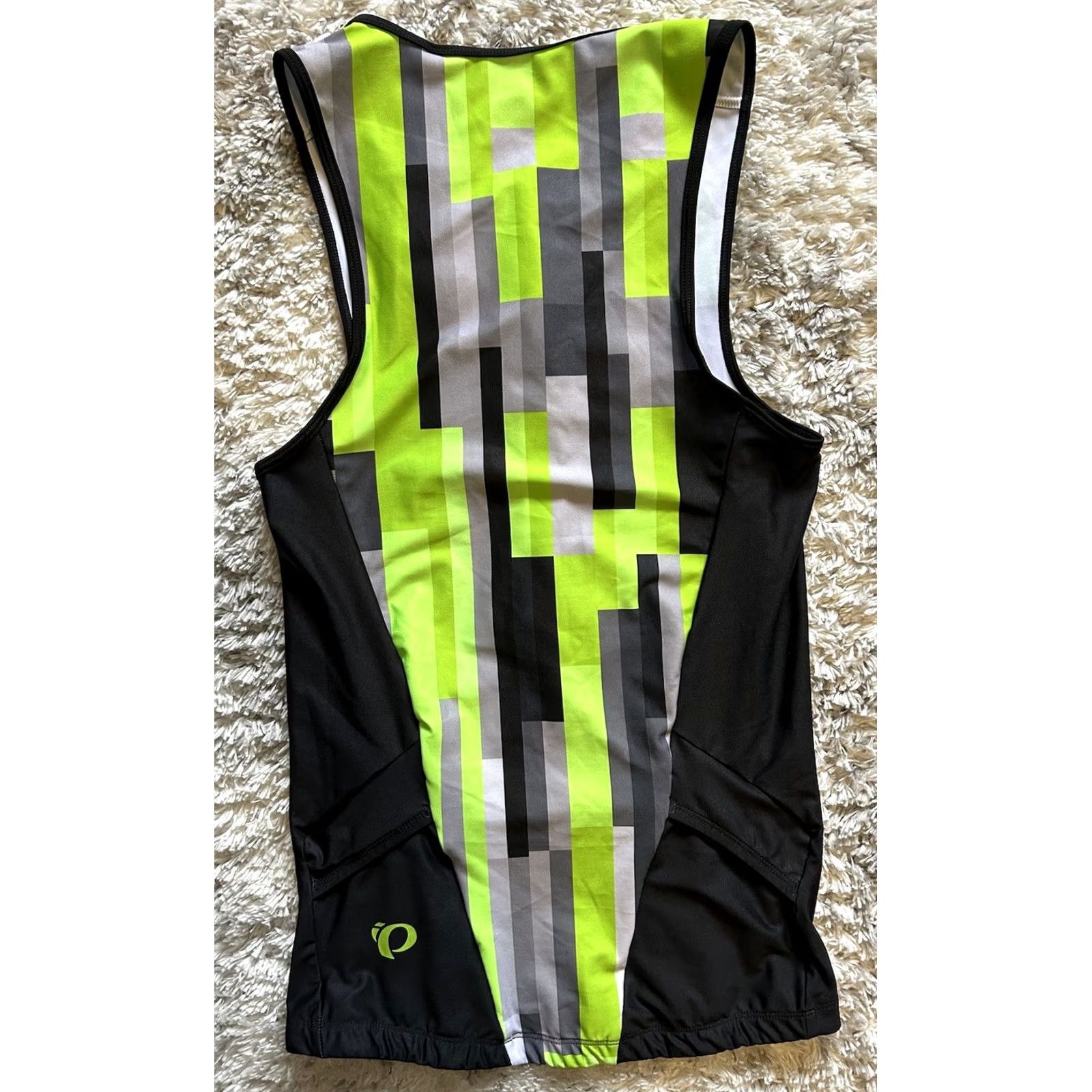 PEARL iZUMi Pearl Izumi Elite Pursuit Graphic Singlet Tank Men’s M Green Black Multicolor Activewear Shirt Size 40R - 2 Thumbnail