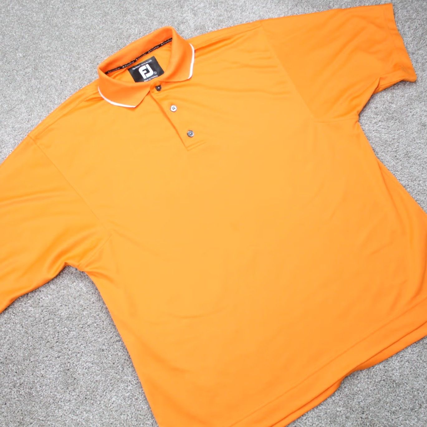 Footjoy FootJoy Prodry Superlite Polo Shirt Mens Large Orange 100% Polyester Golf S/S Regular Fit Footjoy Model Prodry Superlite Men’s Large Shirt Size US L / EU 52-54 / 3 - 3 Thumbnail