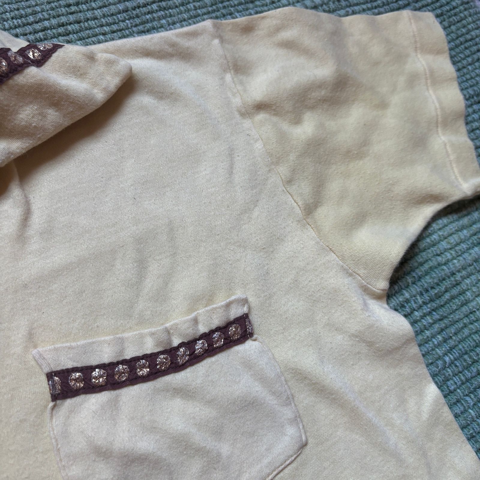 Vintage 1970s cotton womens collared yellow pocket tee shirt size M Size S / US 4 / IT 40 - 5 Thumbnail
