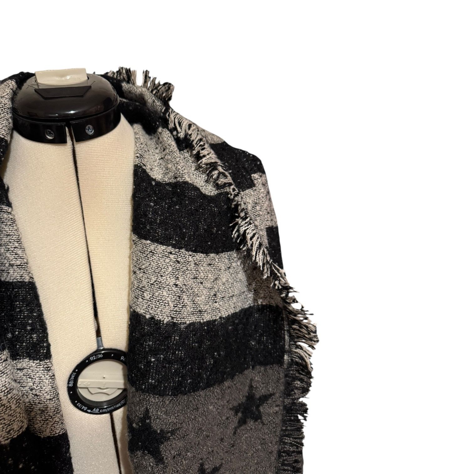 Other Love Of Fashion Black White American Flag Rustic Wrap NWT Size ONE SIZE - 3 Thumbnail