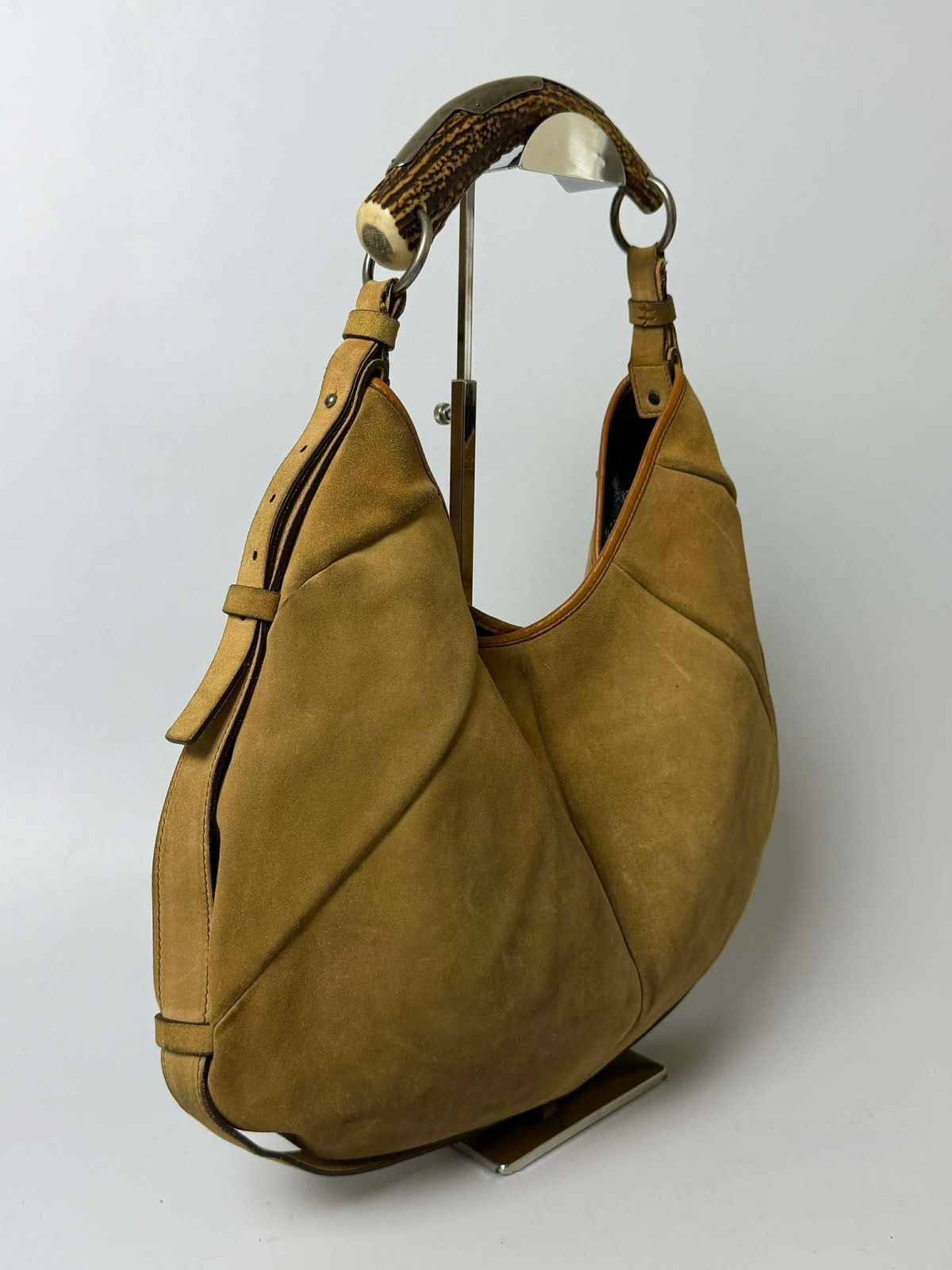 Saint Laurent Paris Yves Saint Laurent Taupe Suede Mombasa Hobo Bag Size ONE SIZE - 4 Thumbnail