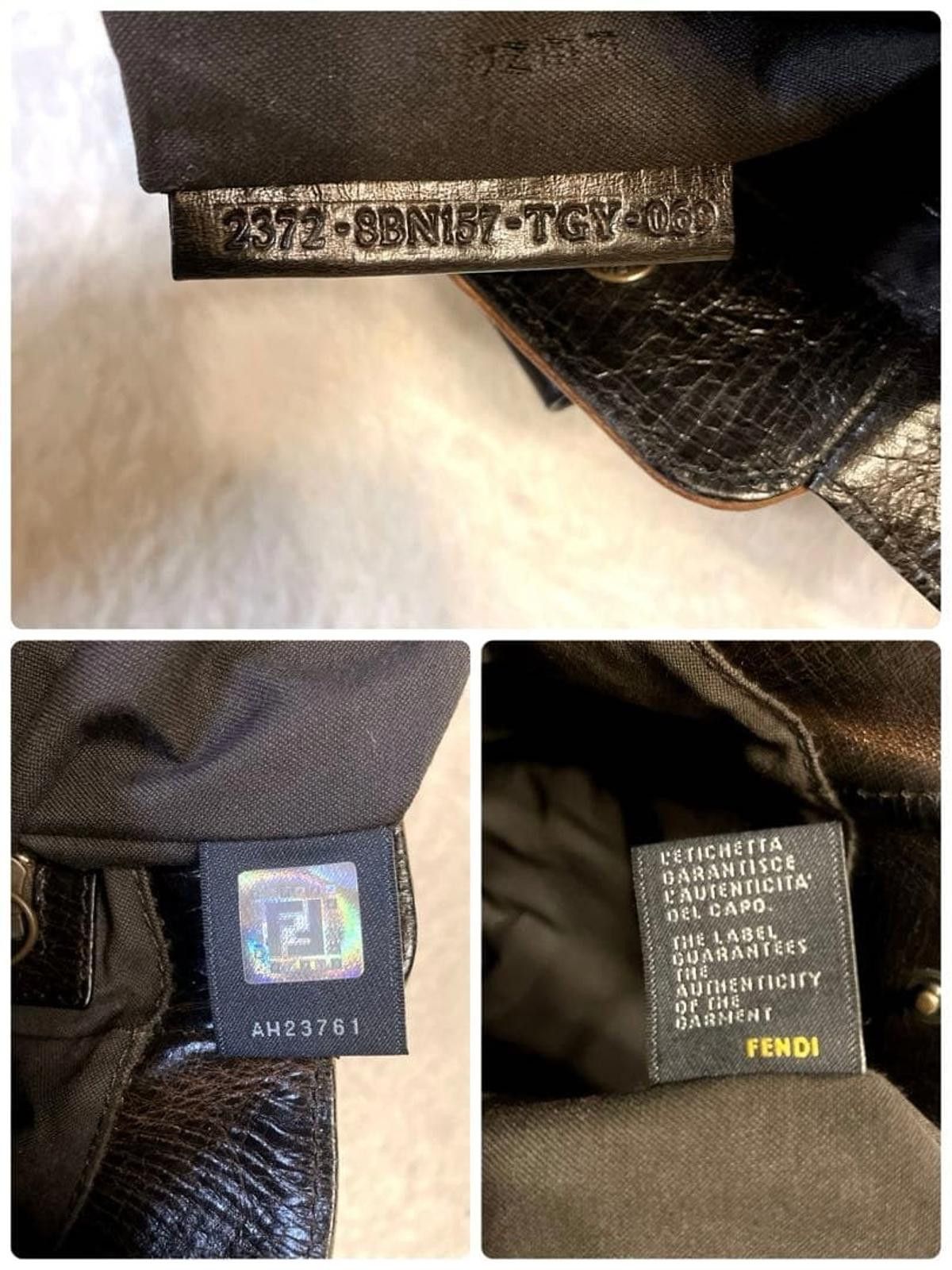Fendi Fendi - Brown Black Leather Shoulder Bag Size ONE SIZE - 9 Thumbnail
