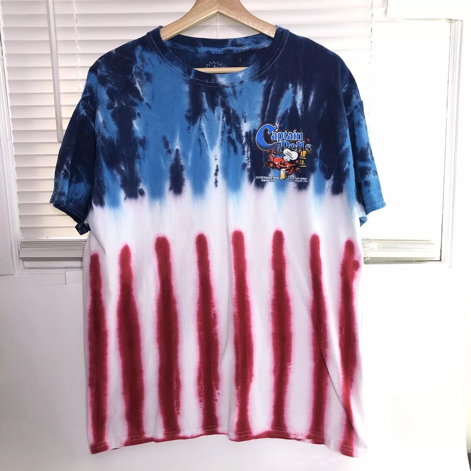 Other Vtg Tie Dyed T-shirt L Advertise Captain Pells Fairfax Crab Size US L / EU 52-54 / 3 - 3 Thumbnail