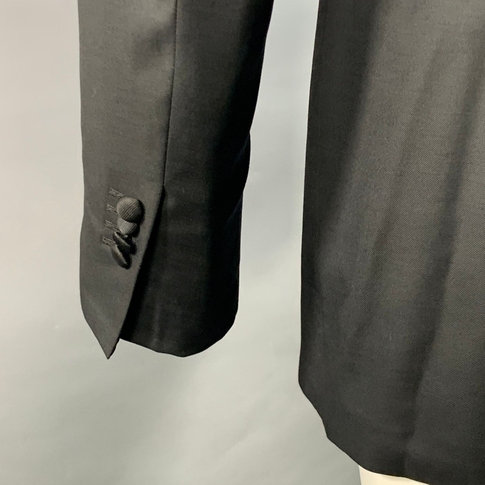 Suitsupply SUITSUPPLY Size 38 Long Black Wool Peak Lapel Sport Coat Size 38L - 5 Thumbnail