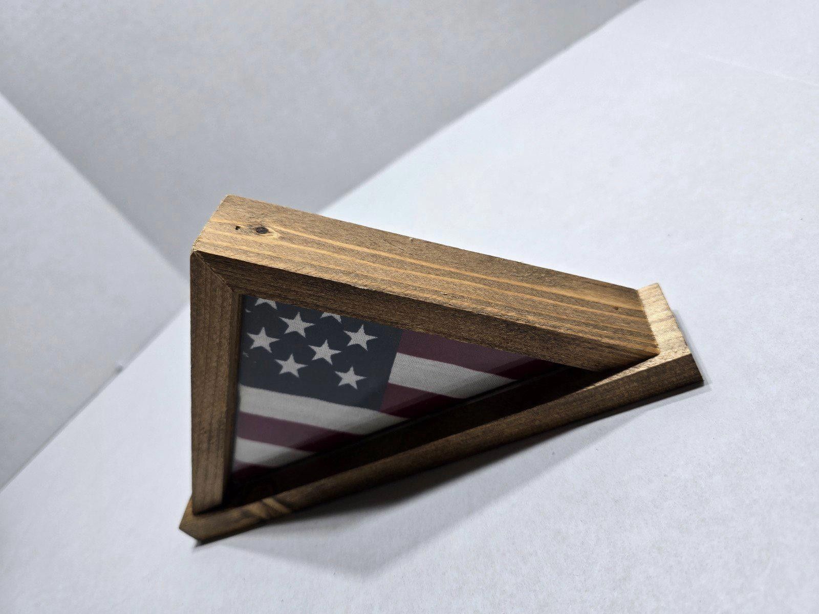 Homemade Handmade: Wooden Mini USA Flag Display Case: 6 x 6 x 8.5 Size ONE SIZE - 2 Thumbnail