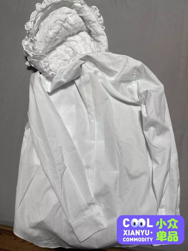 Comme des Garcons Comme Des Garcons White embossed collar hooded shirt Size S / US 4 / IT 40 - 5 Thumbnail