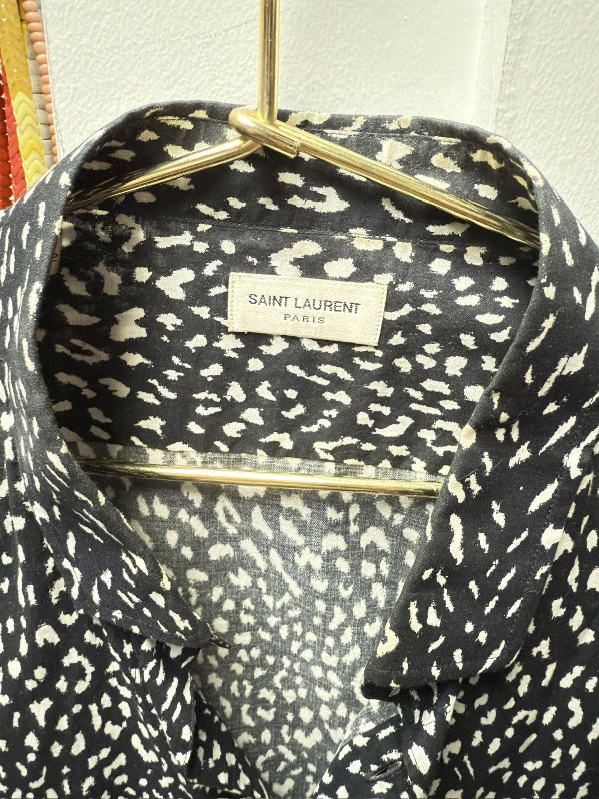 HEDI SLIMANE X SAINT LAURENT PARIS babycat print shirt L