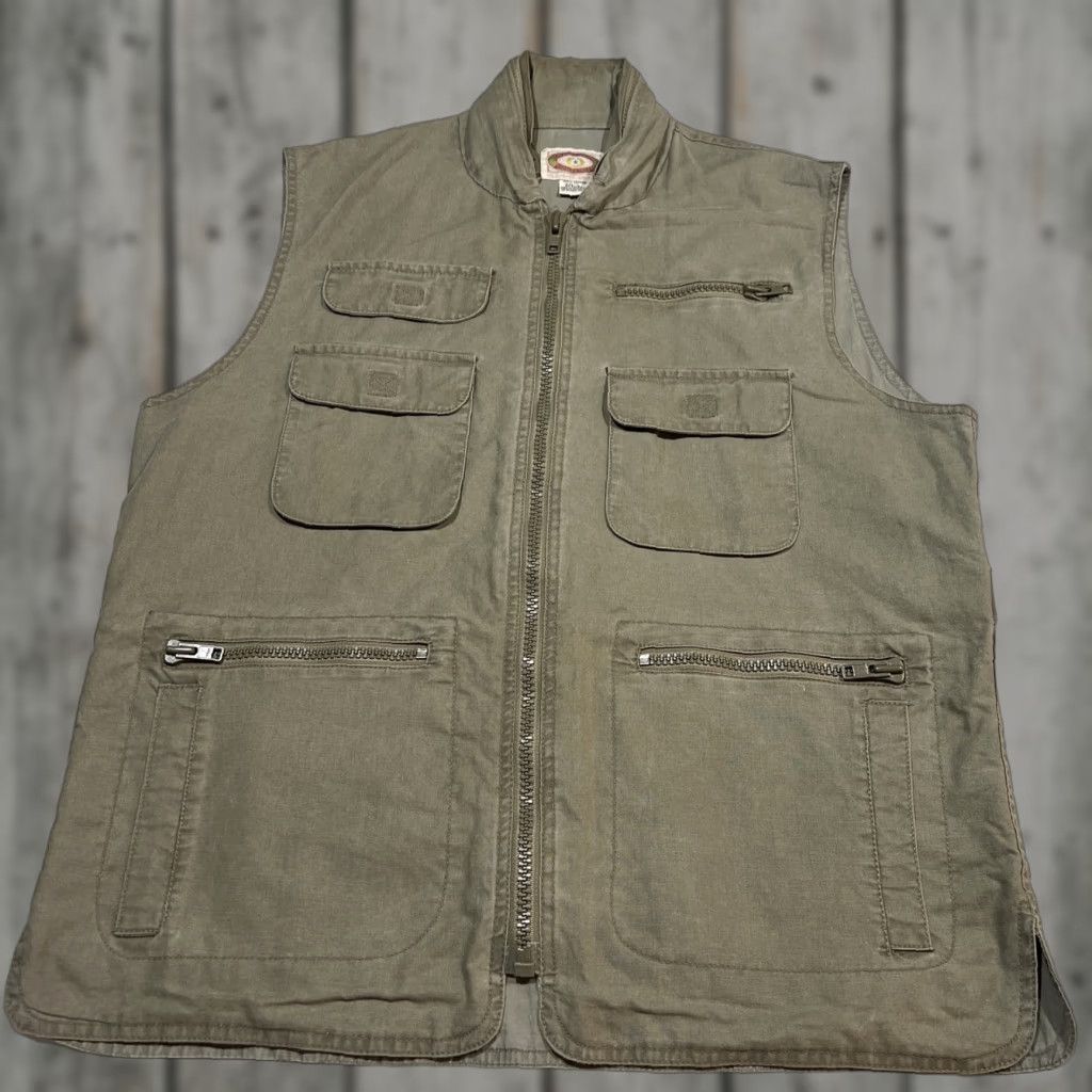 Banana Republic Vest Mens Small Beige Safari Utility Hood