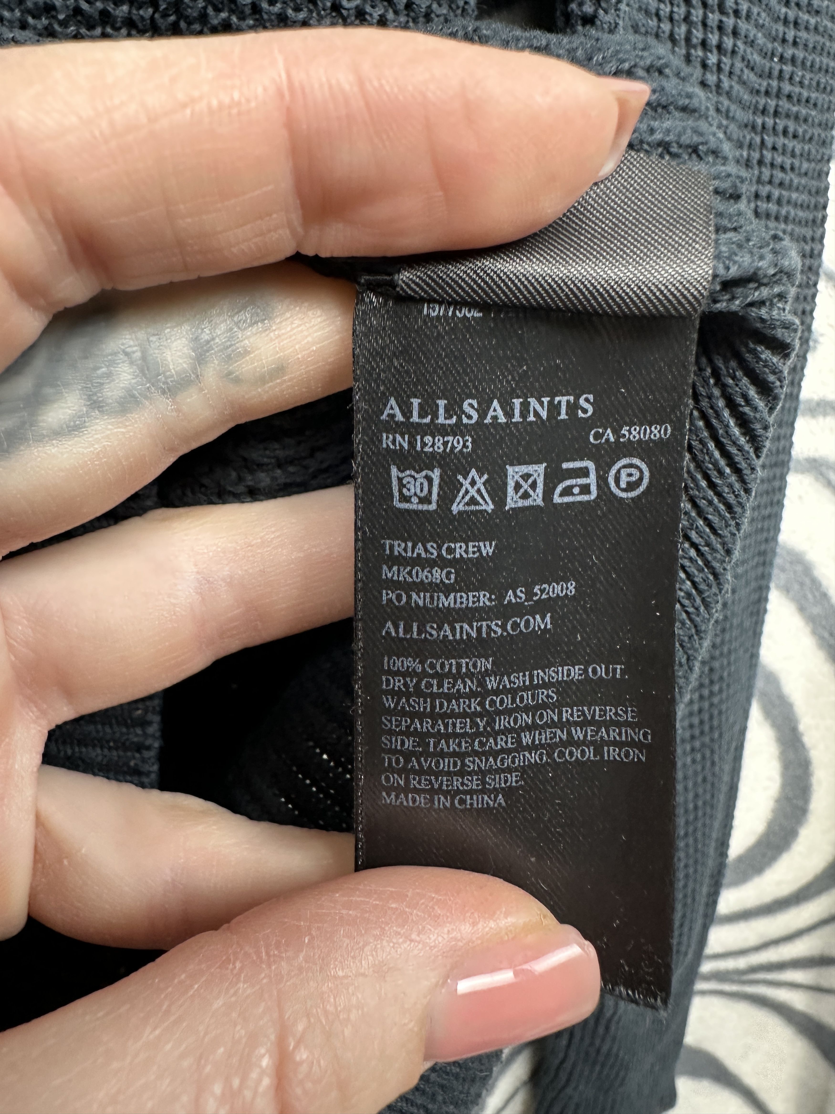 Allsaints Allsaints Mens Trias Crew Neck Sweater Size US XS / EU 42 / 0 - 4 Thumbnail