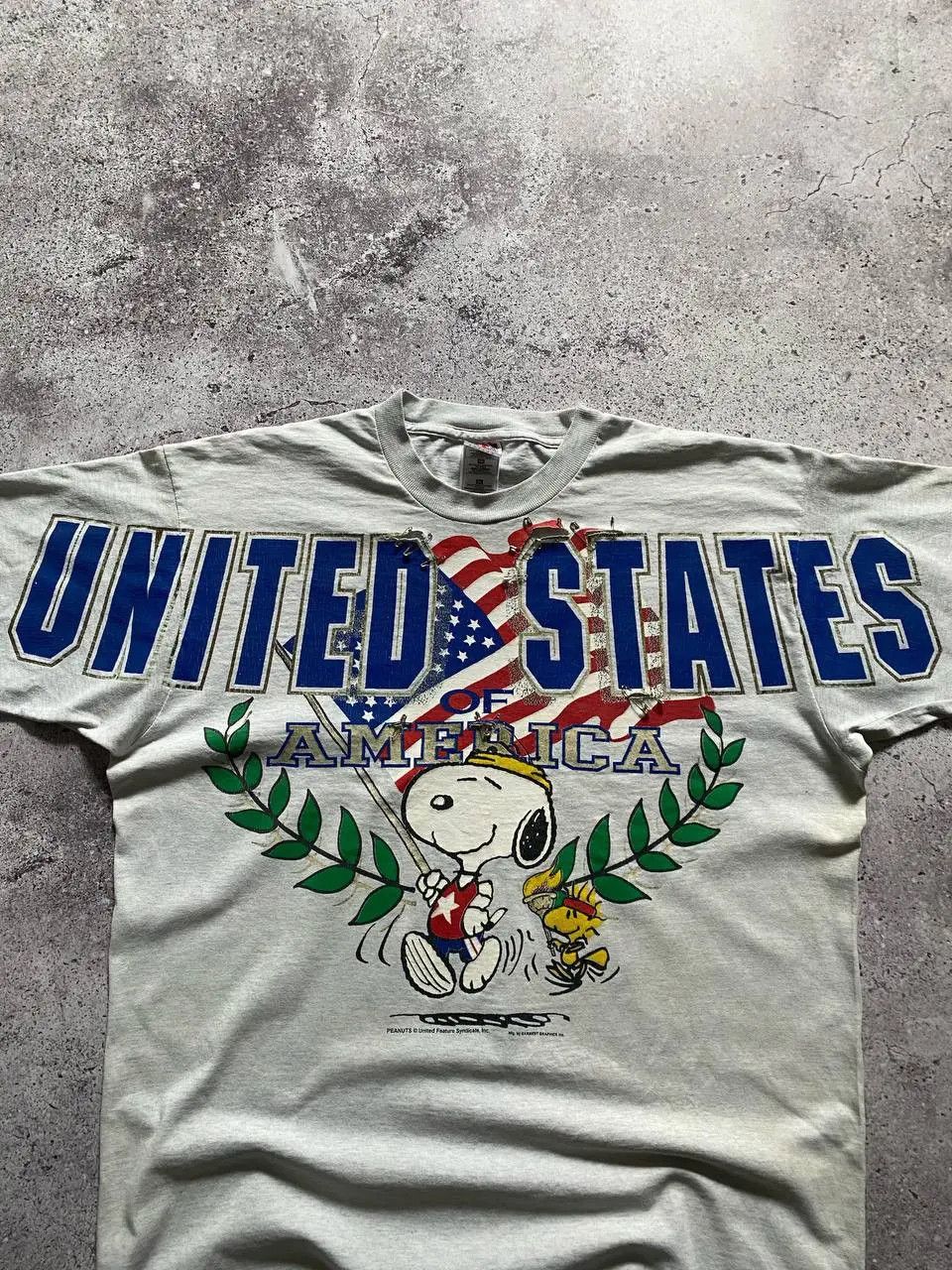 Cartoon Network VINTAGE 90s PEANUTS SNOOPY USA DISTRESSED CARTOON T SHIRT Size US XL / EU 56 / 4 - 3 Thumbnail