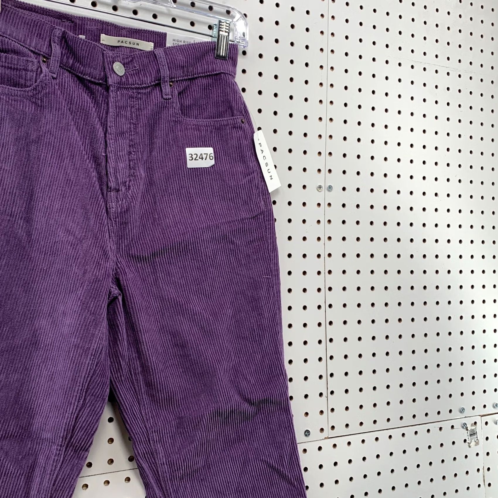 Pacsun Pacsun Corduroy Pants Womens 25x25.5 Purple High Rise Straight NWT Shoes Size 25? Size 42" / US 20 - 7 Thumbnail