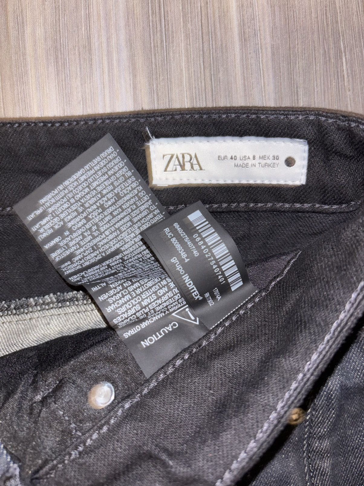 Zara Zara black two toned deconstructed wide leg jeans Size 30" / US 8 / IT 44 - 3 Thumbnail