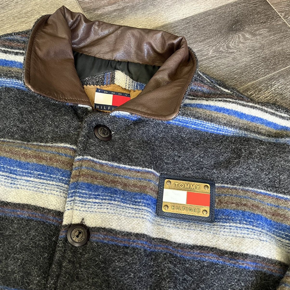 Tommy Hilfiger Vintage 1990s Tommy Hilfiger Stripe Wool Heavy Jacket Lined Size US XXL / EU 58 / 5 - 3 Thumbnail