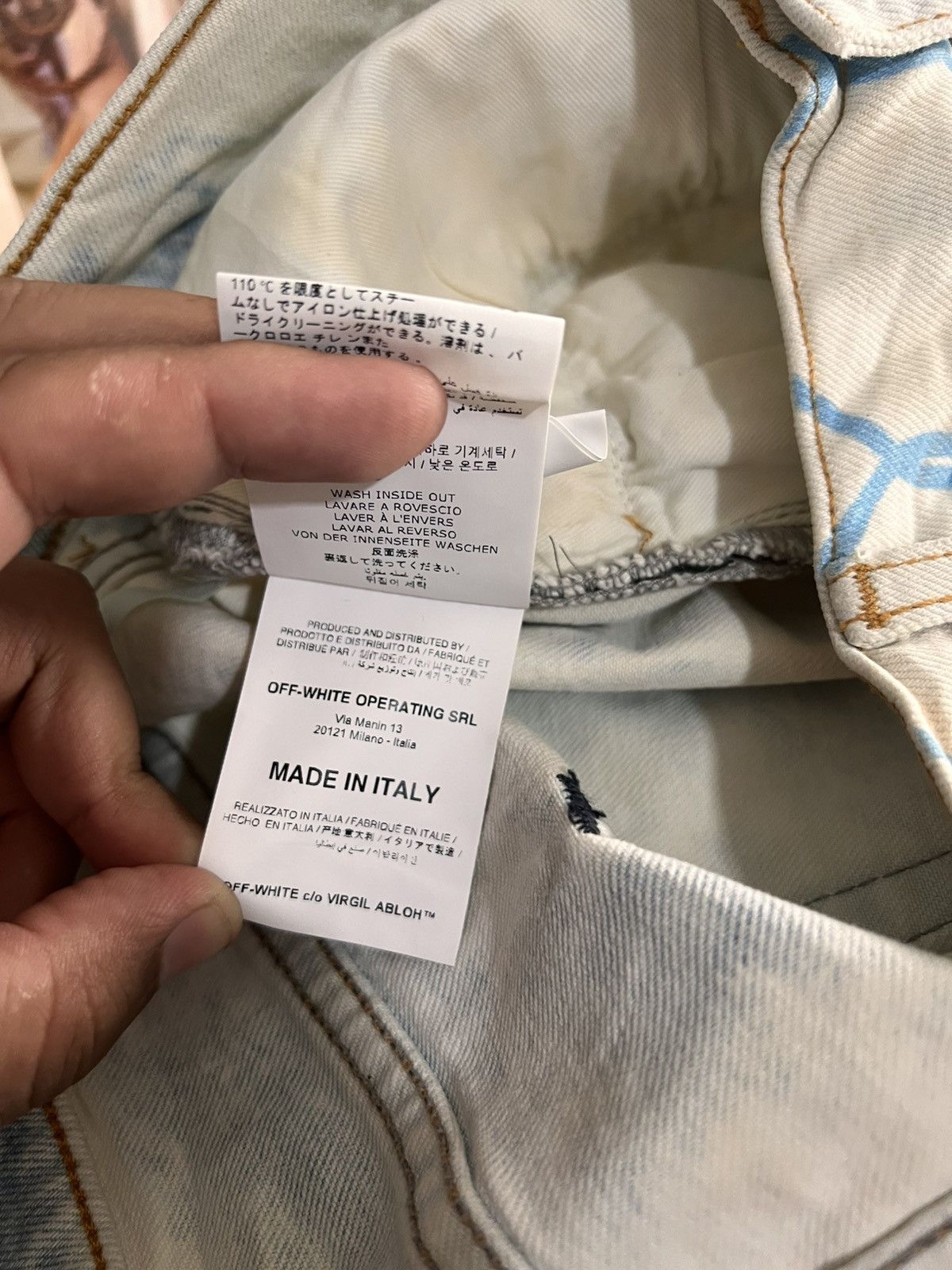 Off-White Off white fence bleached skinny jeans Size US 34 / EU 50 - 24 Thumbnail