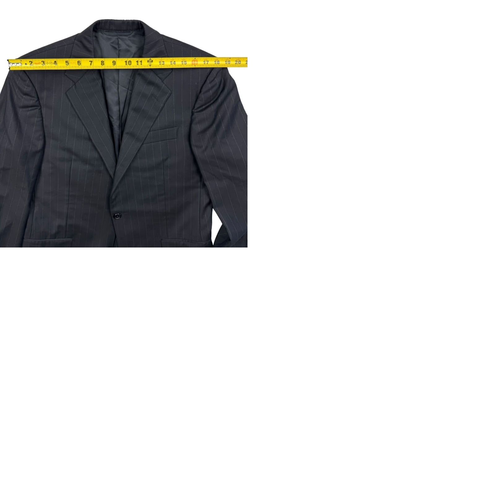 Vintage Hickey Freeman x Loro Piana Blazer 2-Button Tasmanian Wool Black Striped 39R Mens Jacket Coat Size 40R - 9 Thumbnail