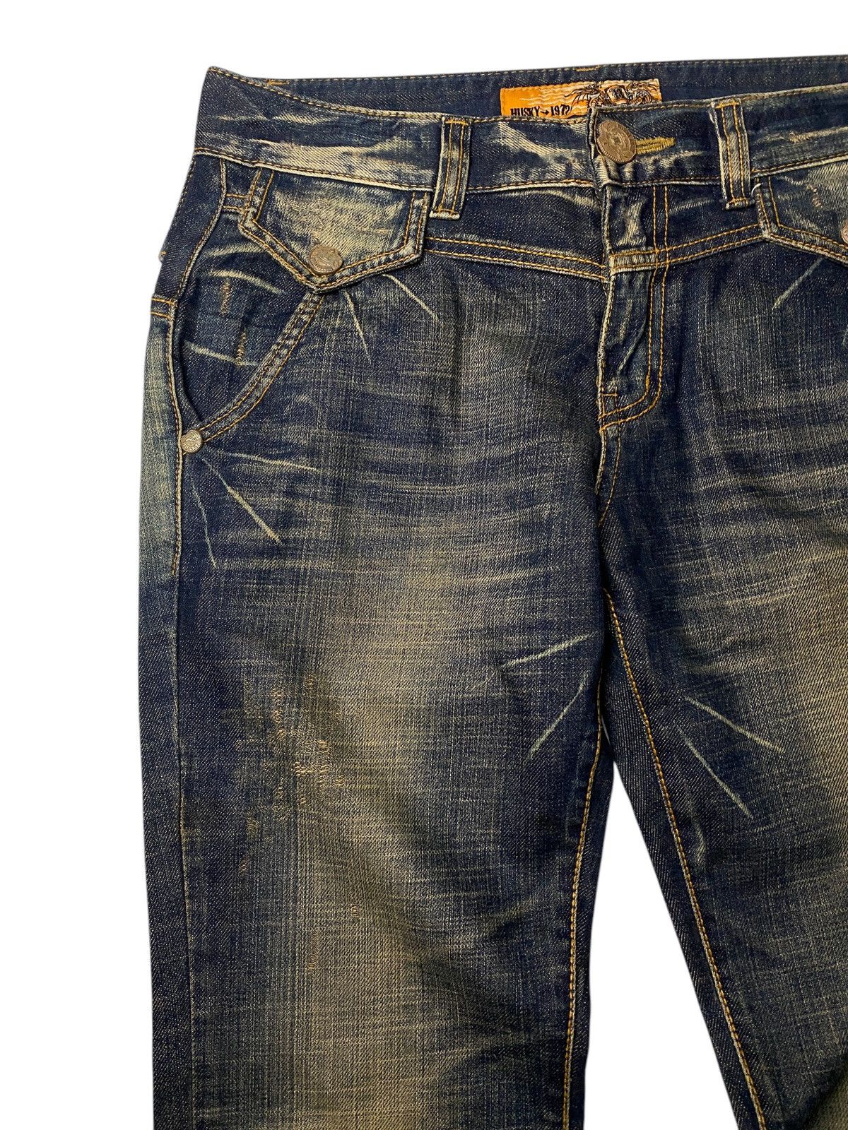 If Six Was Nine 2000's Husky Mudwash Clawmark 2 Style Jeans Size US 31 - 8 Thumbnail
