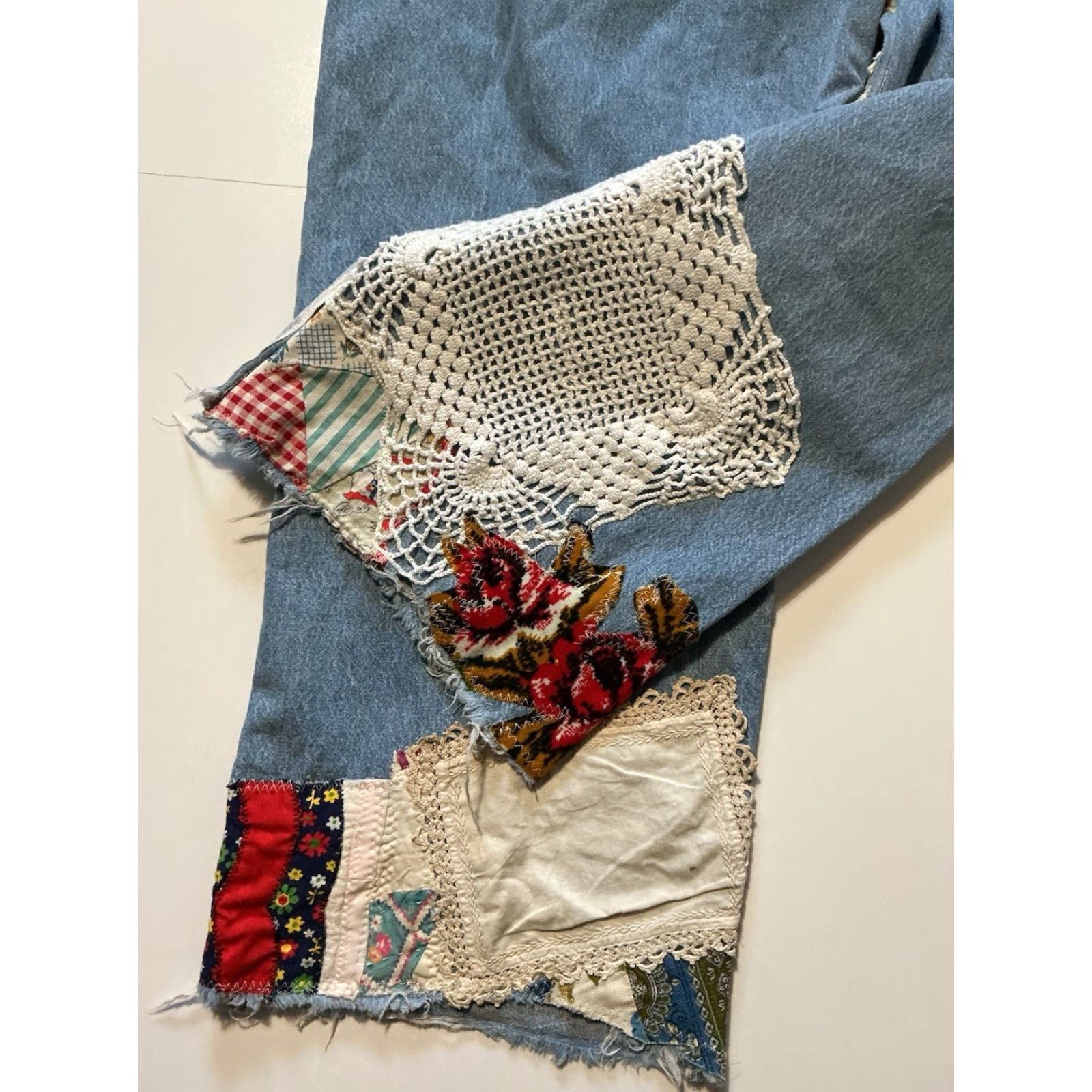 Vintage VINTAGE Jeans Overalls Patchwork Denim OOAK Reworked Upcycled 1Of1 Denim Jean Overalls Mens Regular 40 Blue 28 in 11 in Patchwork 40 Inches Waist 1Of1 Size US 40 / EU 56 - 7 Thumbnail