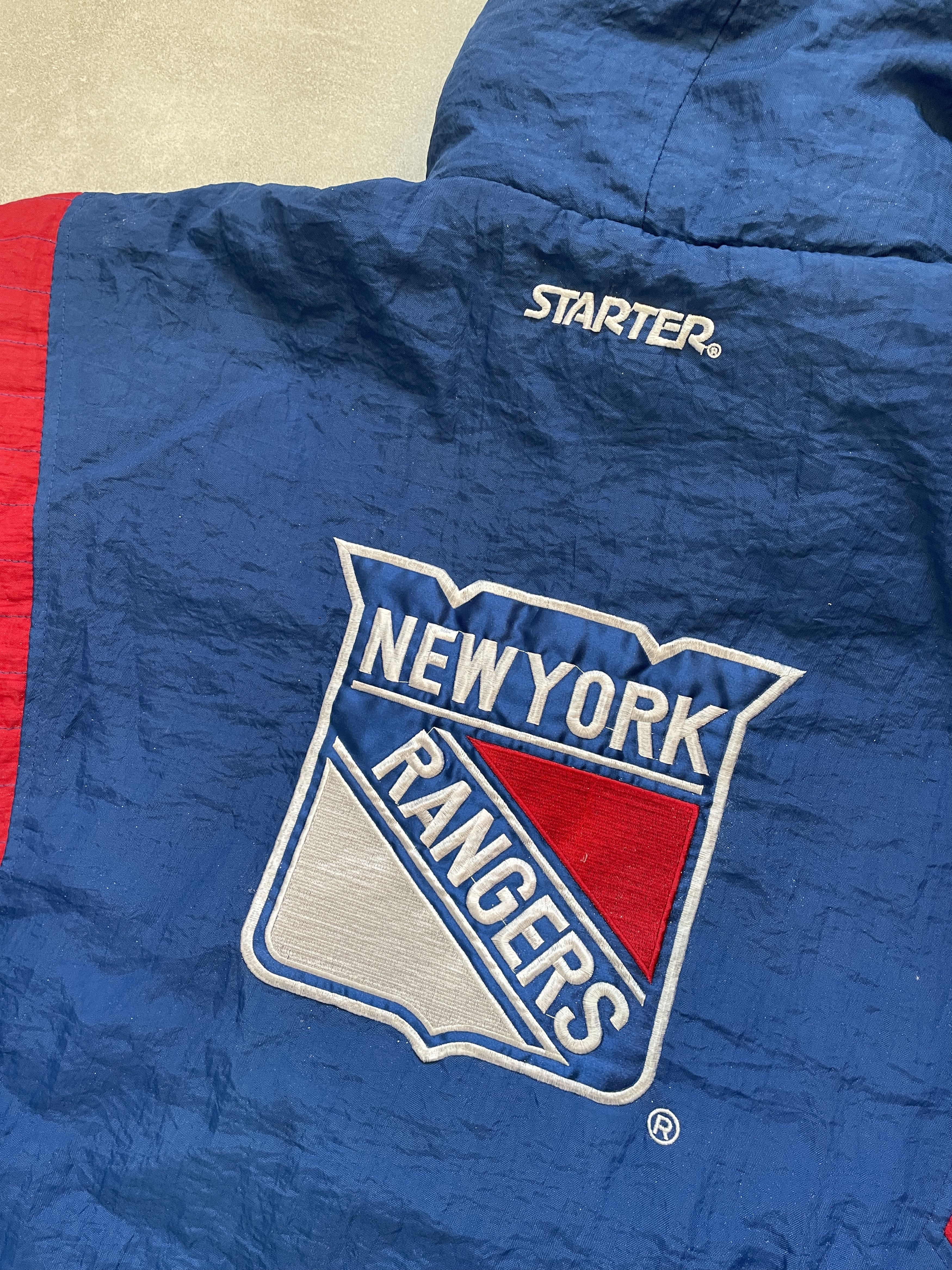 Starter VINTAGE 90S STARTER NEW YORK RAIDERS BLUE RED NHL JACKET Size US XL / EU 56 / 4 - 3 Thumbnail
