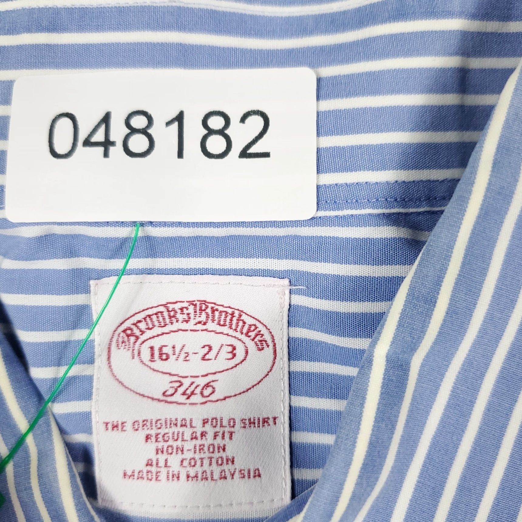 Brooks Brothers Brooks Brothers Shirt Mens 16.5 Blue Striped Dress Button Long Sleeve Size 42R - 7 Thumbnail