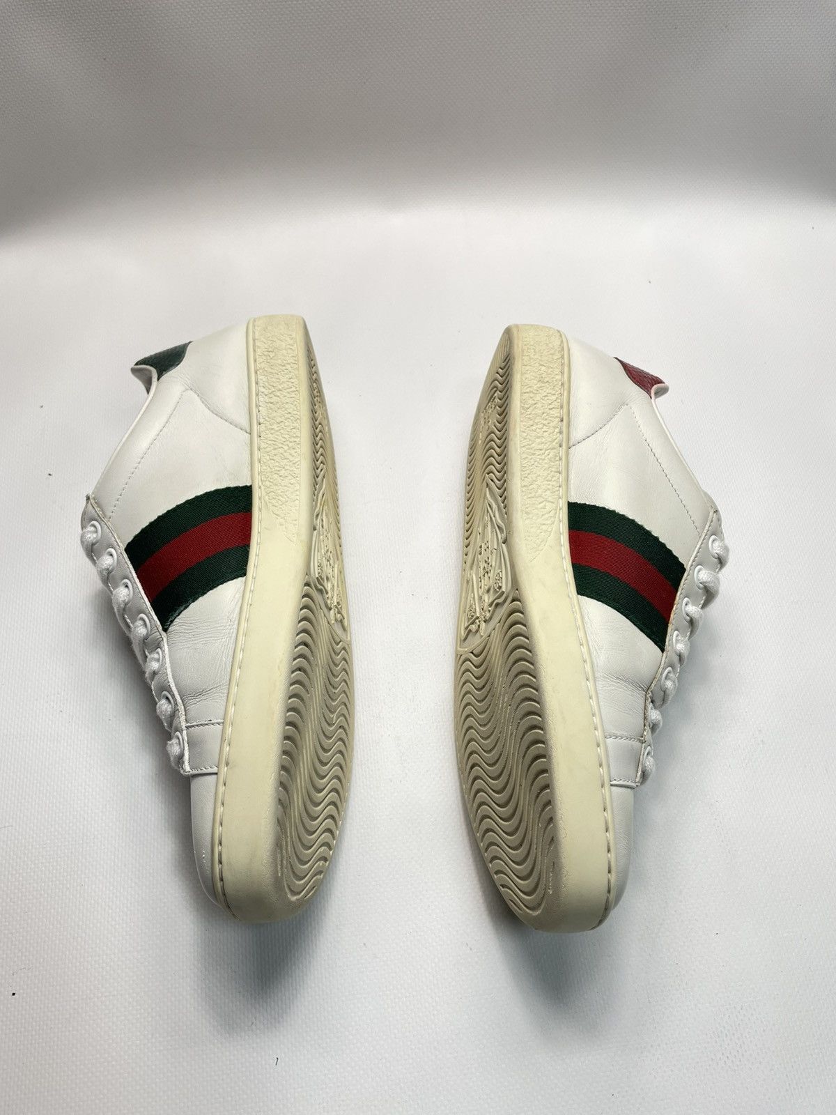 Gucci Gucci Ace Bee Embroidered Web White Leather Trainer Size US 5 / EU 37 - 4 Thumbnail