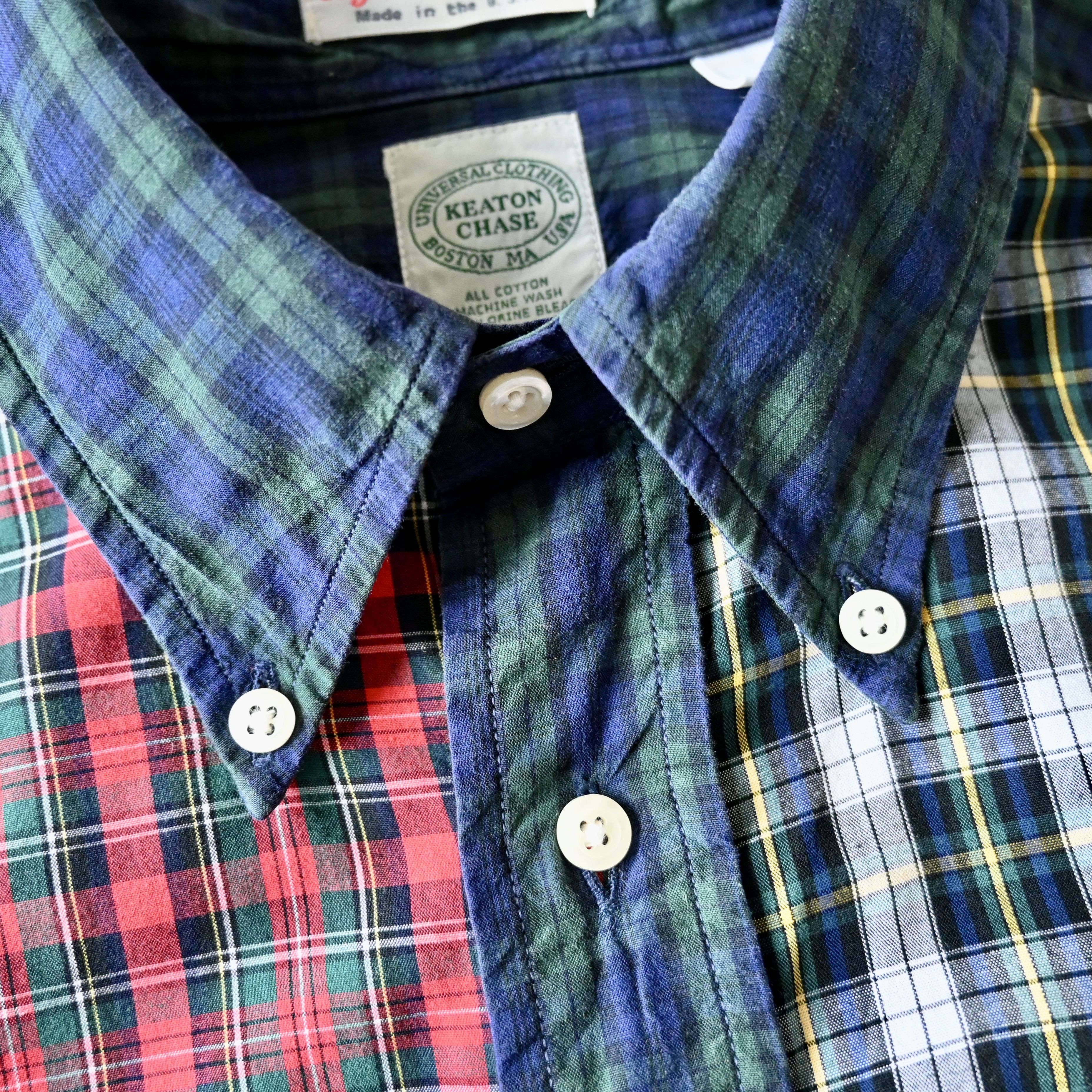 Vintage VTG 2000s KEATON CHASE crazy plaid BD shirt made in USA Size US S / EU 44-46 / 1 - 8 Thumbnail