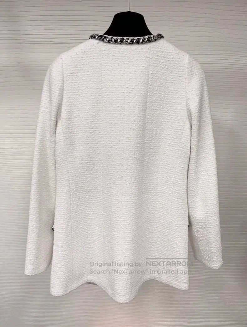 Chanel Chanel White and black tweeded coat Size XS / US 0-2 / IT 36-38 - 3 Thumbnail
