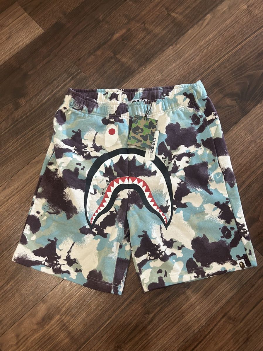 Bape Blue Camo Bape Shorts Size US 37 - 2 Thumbnail