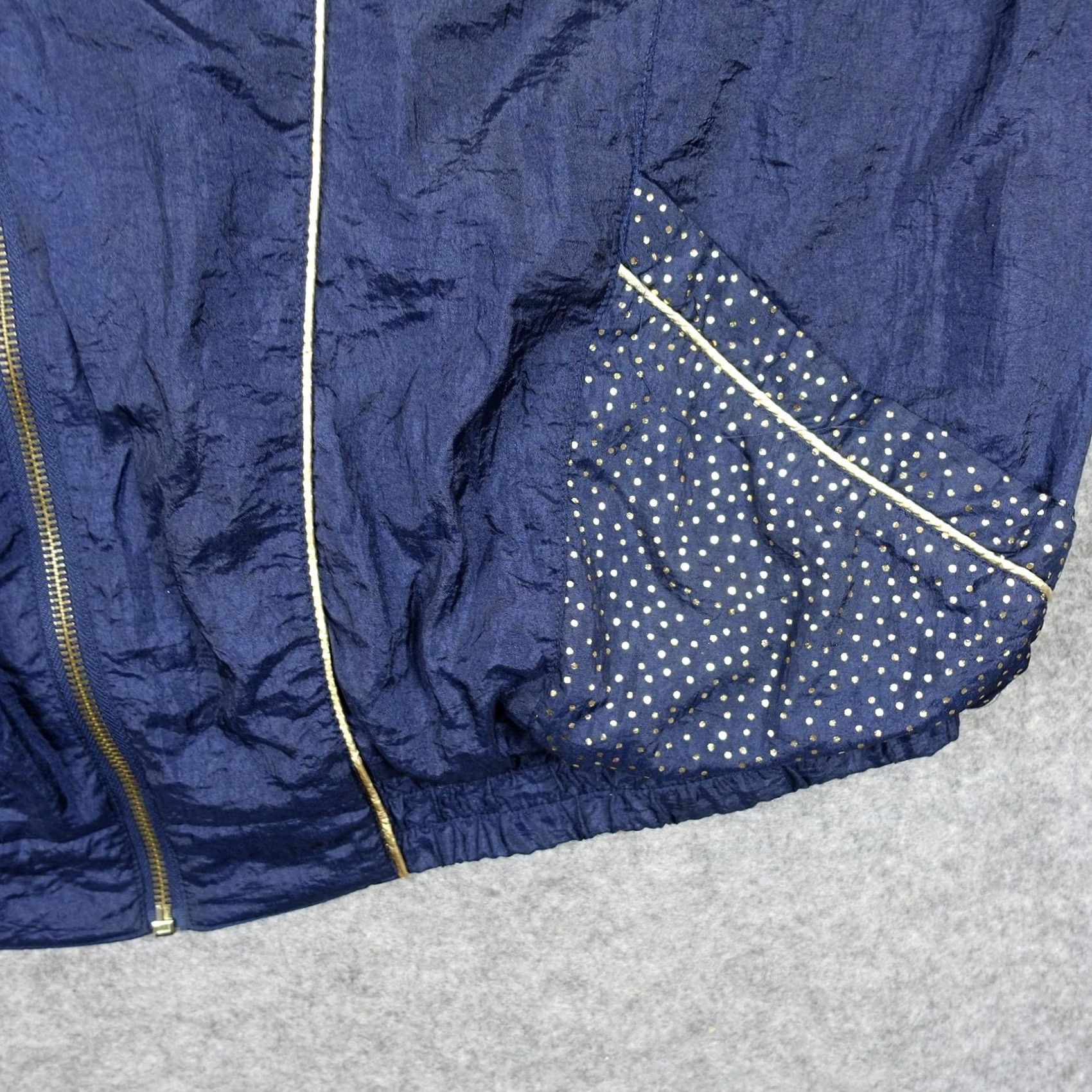 Vintage VINTAGE Active Frontier Windbreaker Jacket Womens L Navy Gold Polka Dot 90s Windbreaker Jacket Womens L Navy Gold Polka Dot 90s Size L / US 10 / IT 46 - 6 Thumbnail