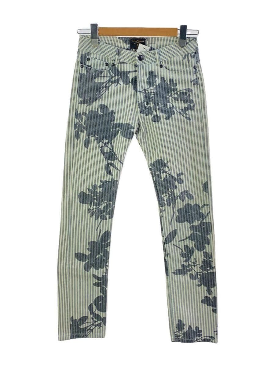 image of Vivienne Westwood Striped Floral Pants in White, Men's (Size 28)