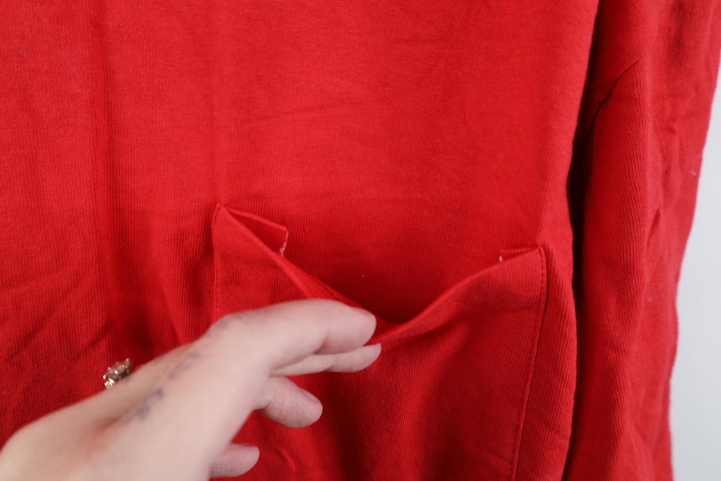 Hanes Vintage 90s Y2K Hanes Blank Pocket T-Shirt Red Cotton Size US XXL / EU 58 / 5 - 5 Thumbnail