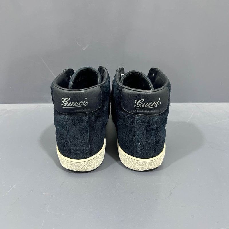 Gucci Gucci Suede High-Top Sneakers in Dark Blue -2508 Size US 8 / EU 41 - 3 Thumbnail