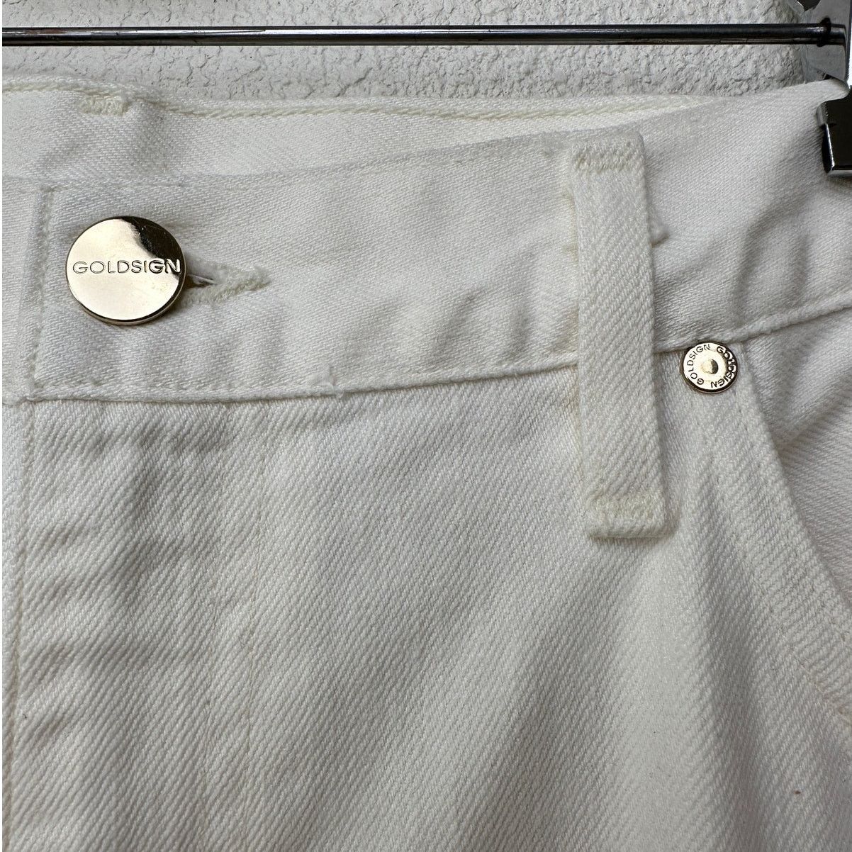 GOLDSIGN NWT Goldsign The A Jean Ivory Straight Leg Jeans US 32 Size 32" / US 10 / IT 46 - 7 Thumbnail