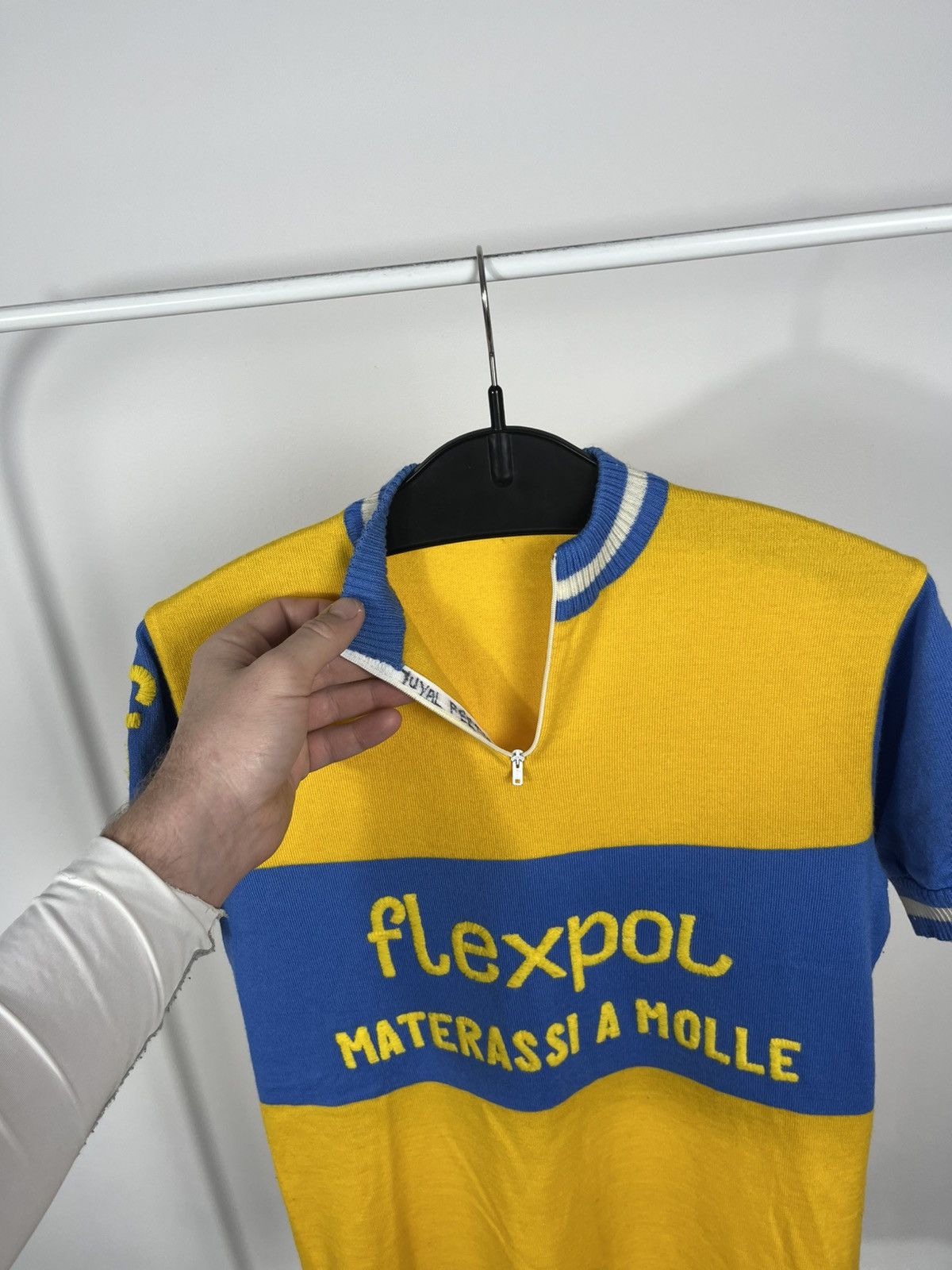 Other Vintage Flexpol Wool Cycling Jersey Yellow Blue Zip Size 48 Size US M / EU 48-50 / 2 - 6 Thumbnail