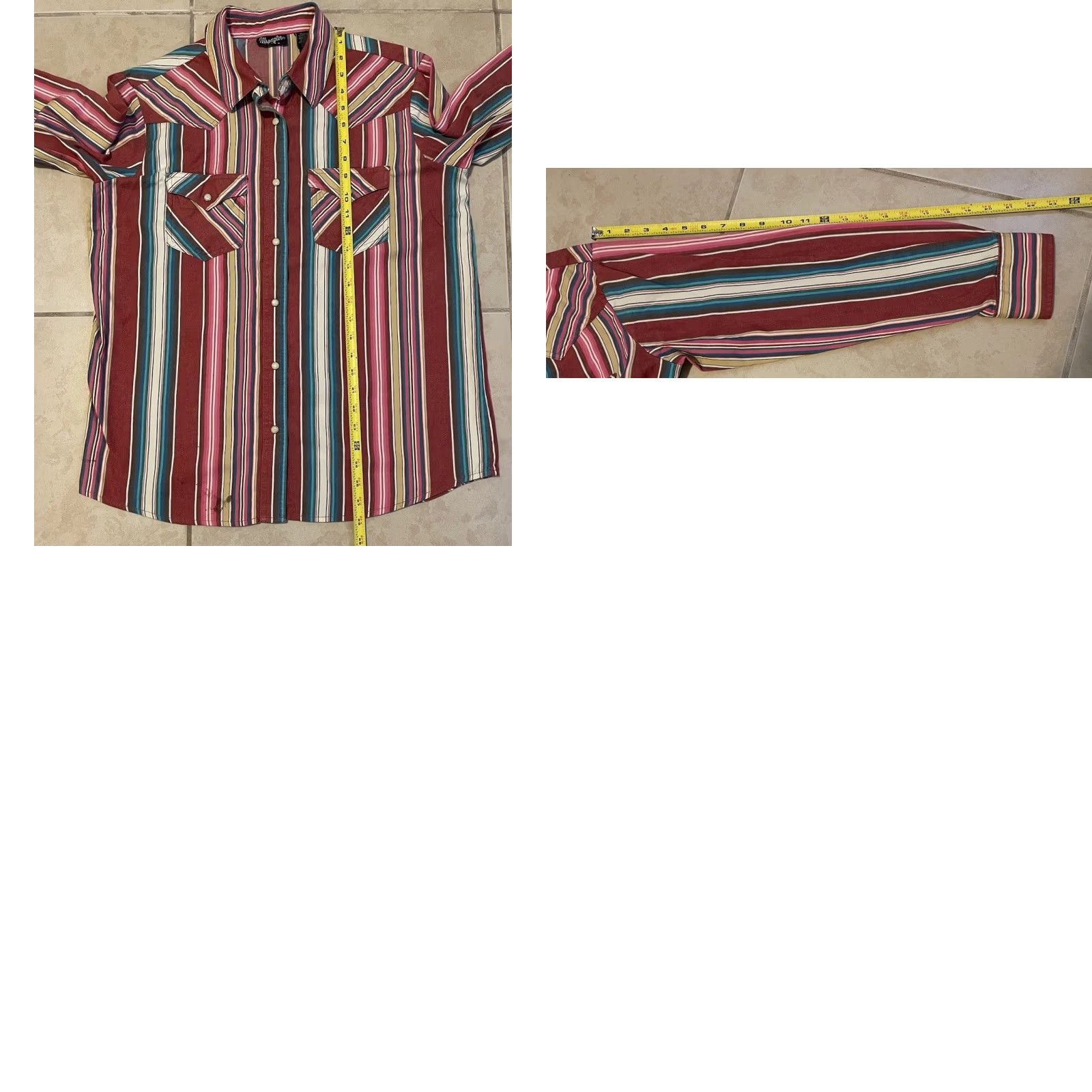Wrangler VINTAGE Wrangler Striped Pearl Snap Shirt M Western Cowboy Aztec Grunge AOP 90s Y2K Mens Size US M / EU 48-50 / 2 - 8 Thumbnail