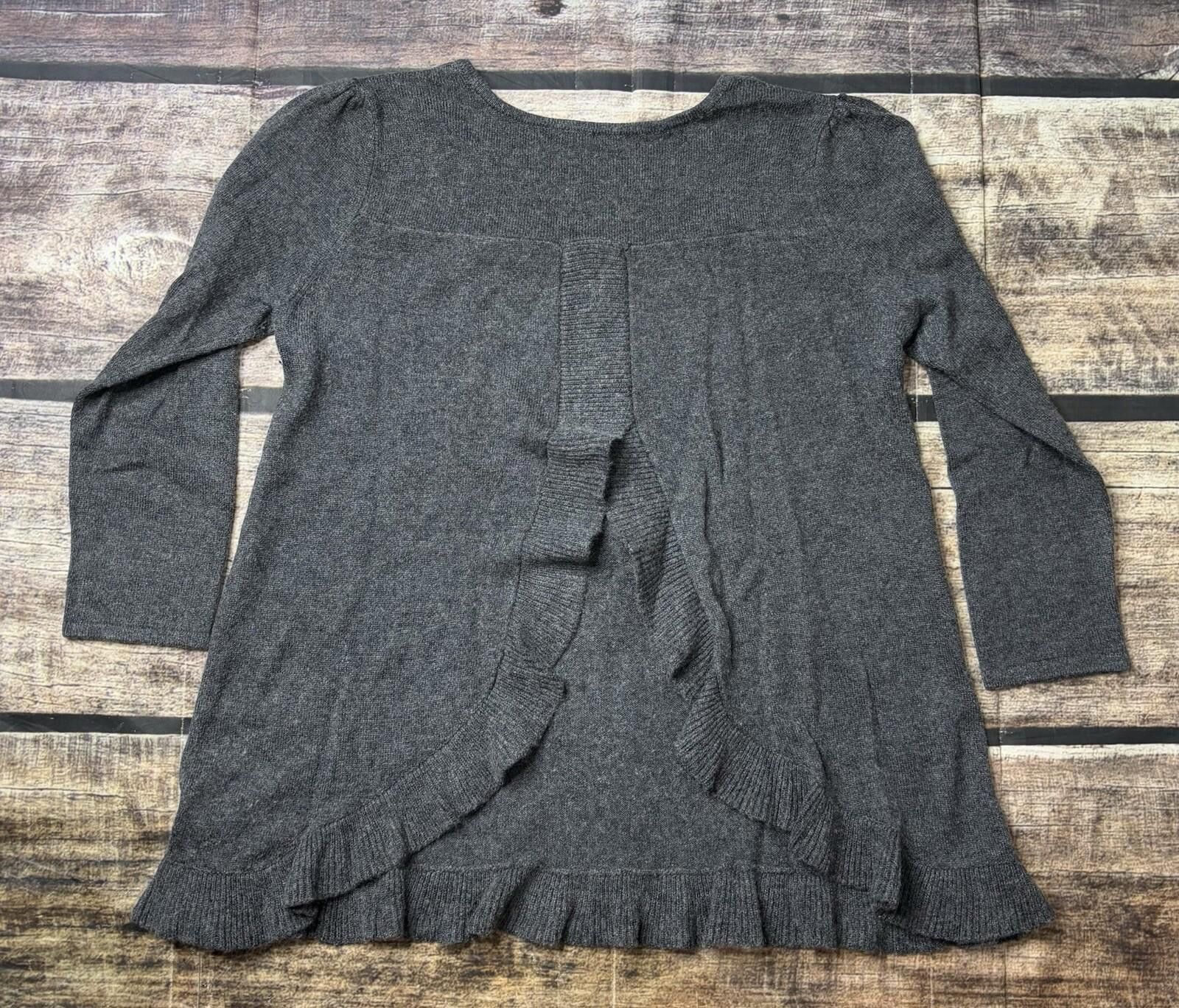 Aquascutum Aqua Sweater Women's Small Silk Cashmere Gray Back Slit Size S / US 4 / IT 40 - 3 Thumbnail