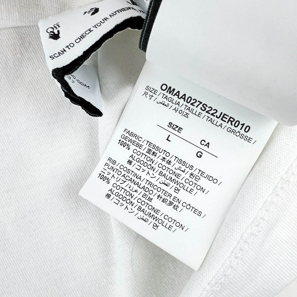Off-White Off-White Wave Diagonal White T Shirt Size US L / EU 52-54 / 3 - 7 Thumbnail