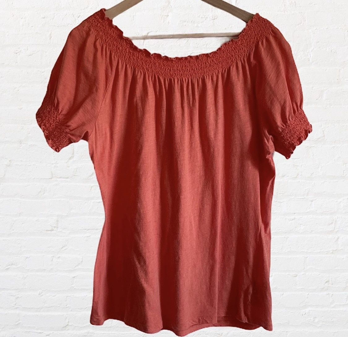 Lauren Ralph Lauren LAUREN RALPH LAUREN RUFFLE HEM SHORT SLEEVE SHIRT TOP SIZE L Size L / US 10 / IT 46 - 1 Thumbnail