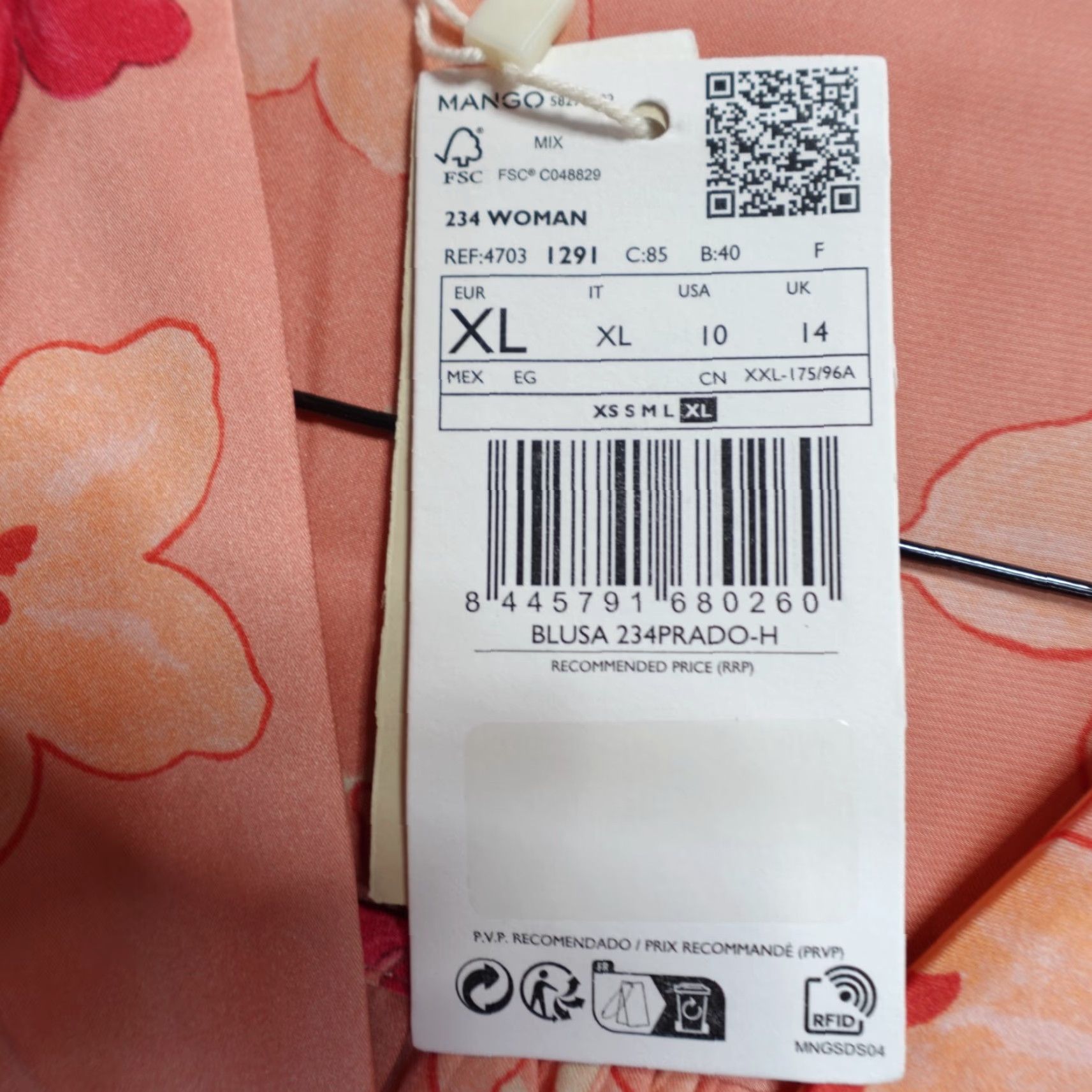 Mango MANGO Womens Top XL Pink Floral Satin Blouse MNG NEW Size XL / US 12-14 / IT 48-50 - 5 Thumbnail