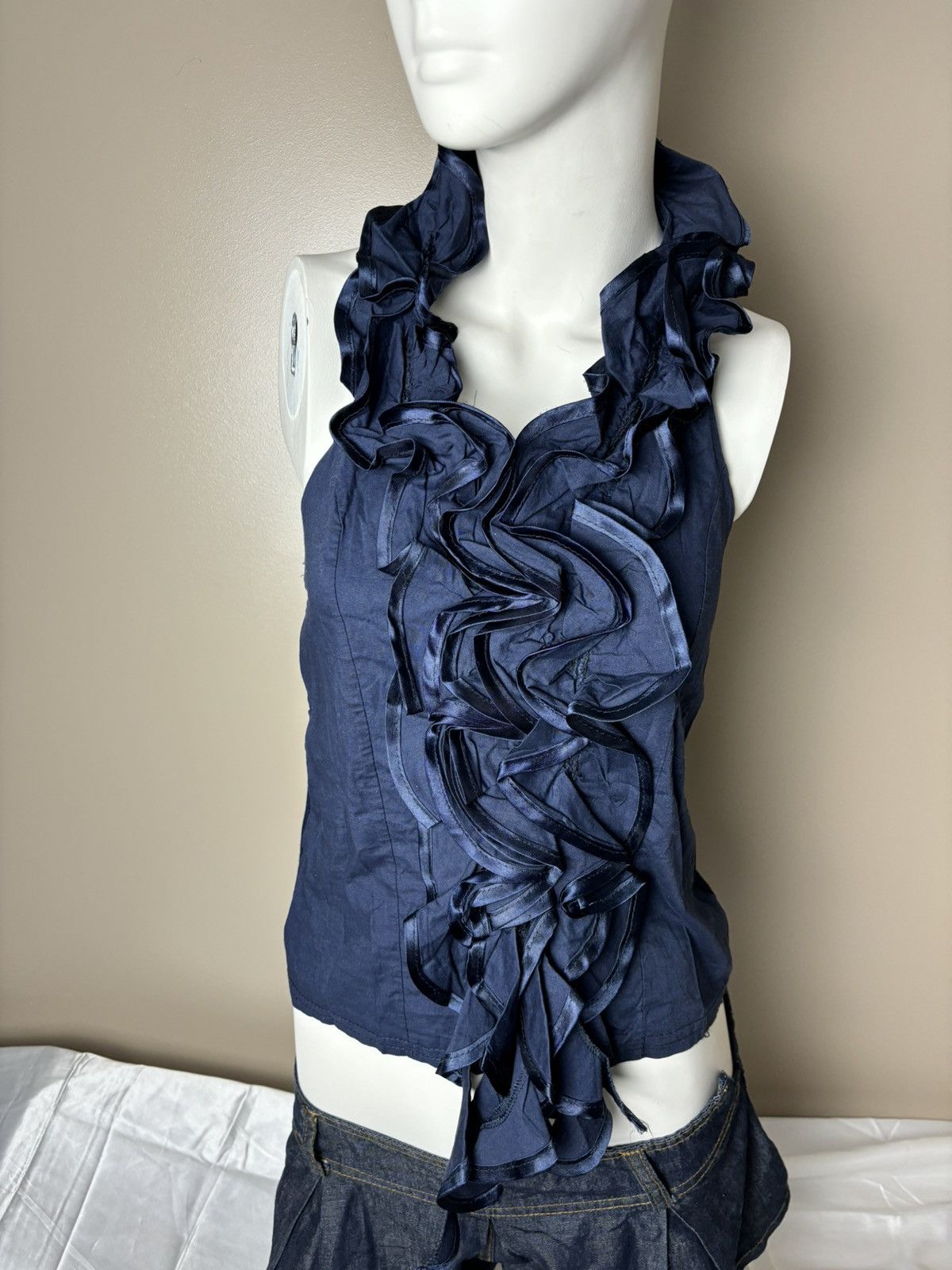 Japanese Brand × Vintage Coquette style ruffles vintage halter top Size S / US 4 / IT 40 - 6 Thumbnail