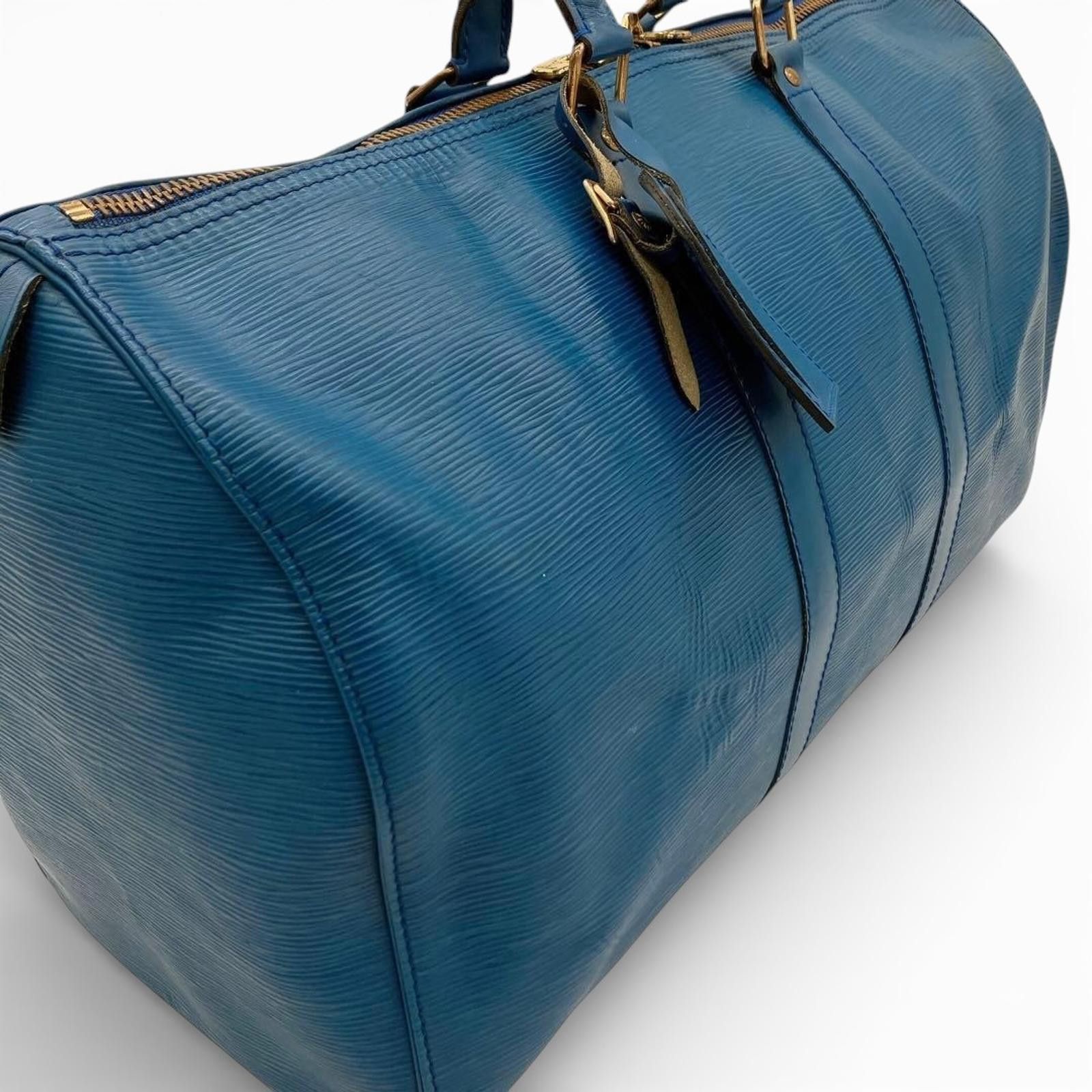 Louis Vuitton Louis Vuitton - Men's Blue Leather Travel Bag Size ONE SIZE - 2 Thumbnail