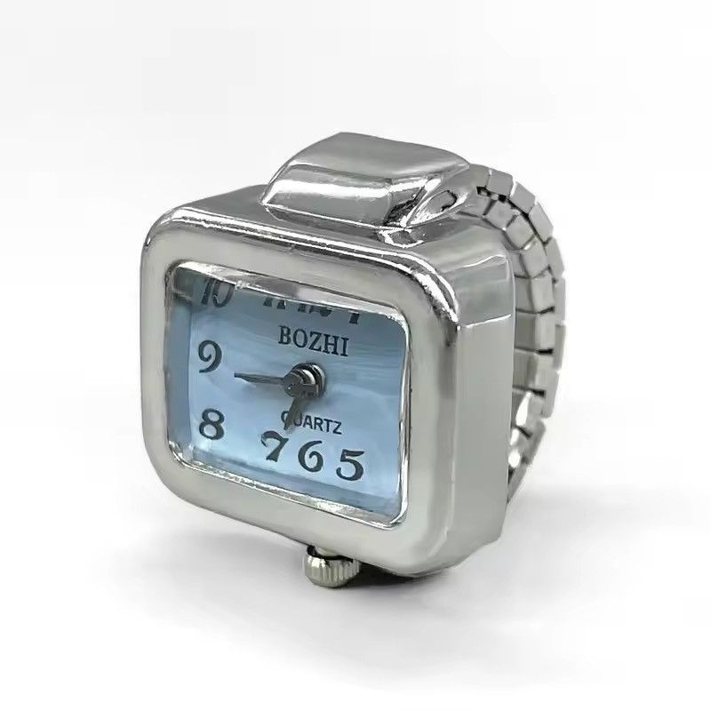 Jewelry SQUARE Watch Ring - Cyberpunk Quartz Finger Clock Size ONE SIZE - 5 Thumbnail