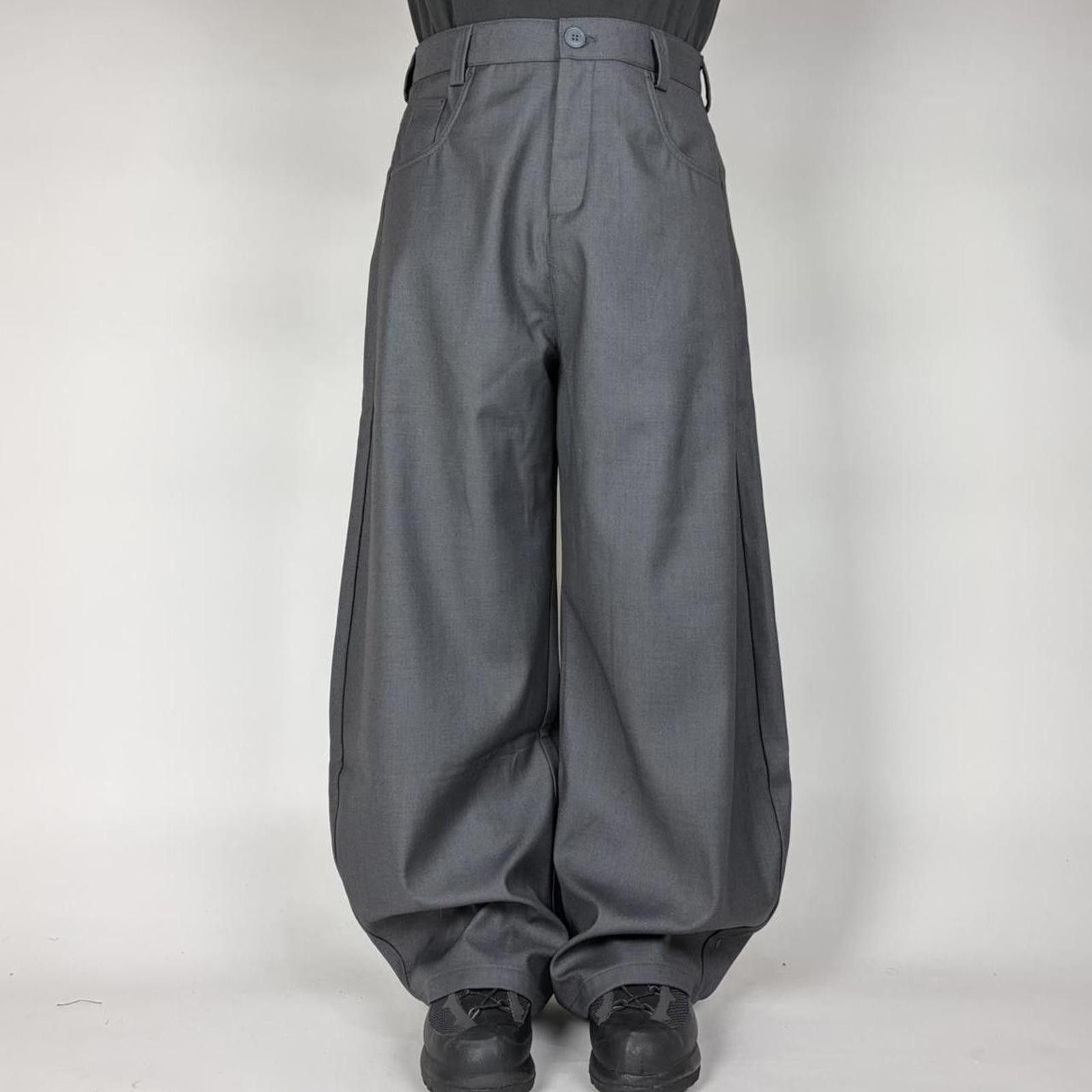 Grey Ultra Wide Balloon Suit Trousers, Men’s (Size 34)