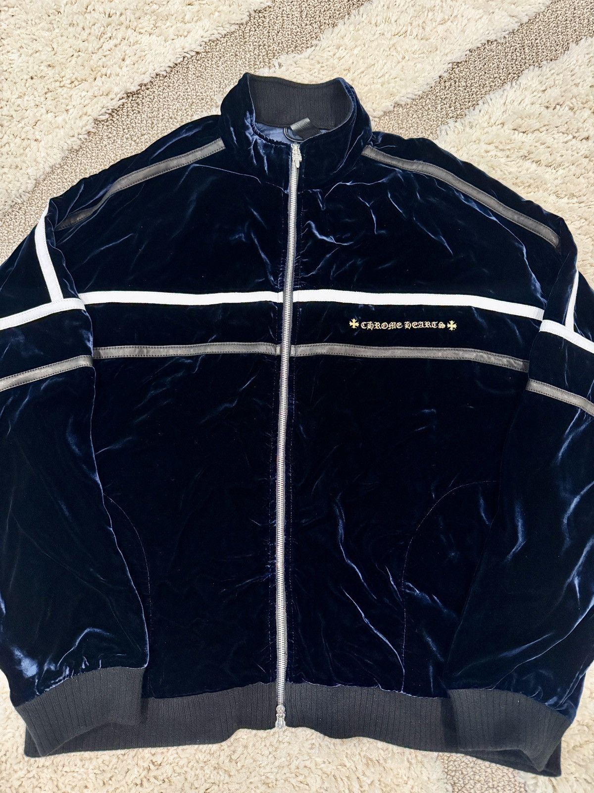 Chrome Hearts Chrome Hearts Navy Velour Jacket “So it Goes” L Size US L / EU 52-54 / 3 - 5 Thumbnail