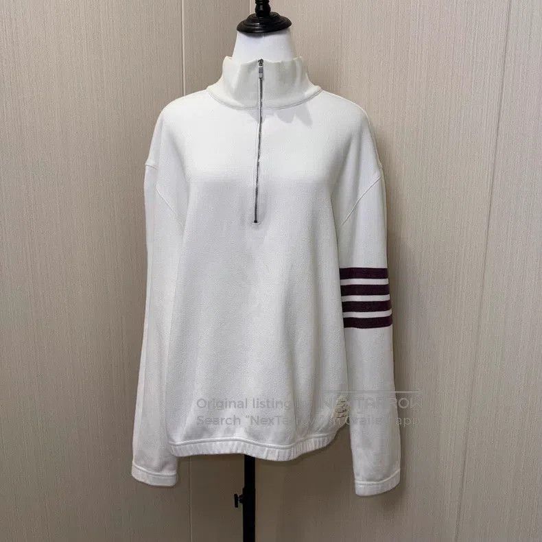 Thom Browne Thom Browne White Half-Zip Hoodie Size US XL / EU 56 / 4 - 1 Thumbnail