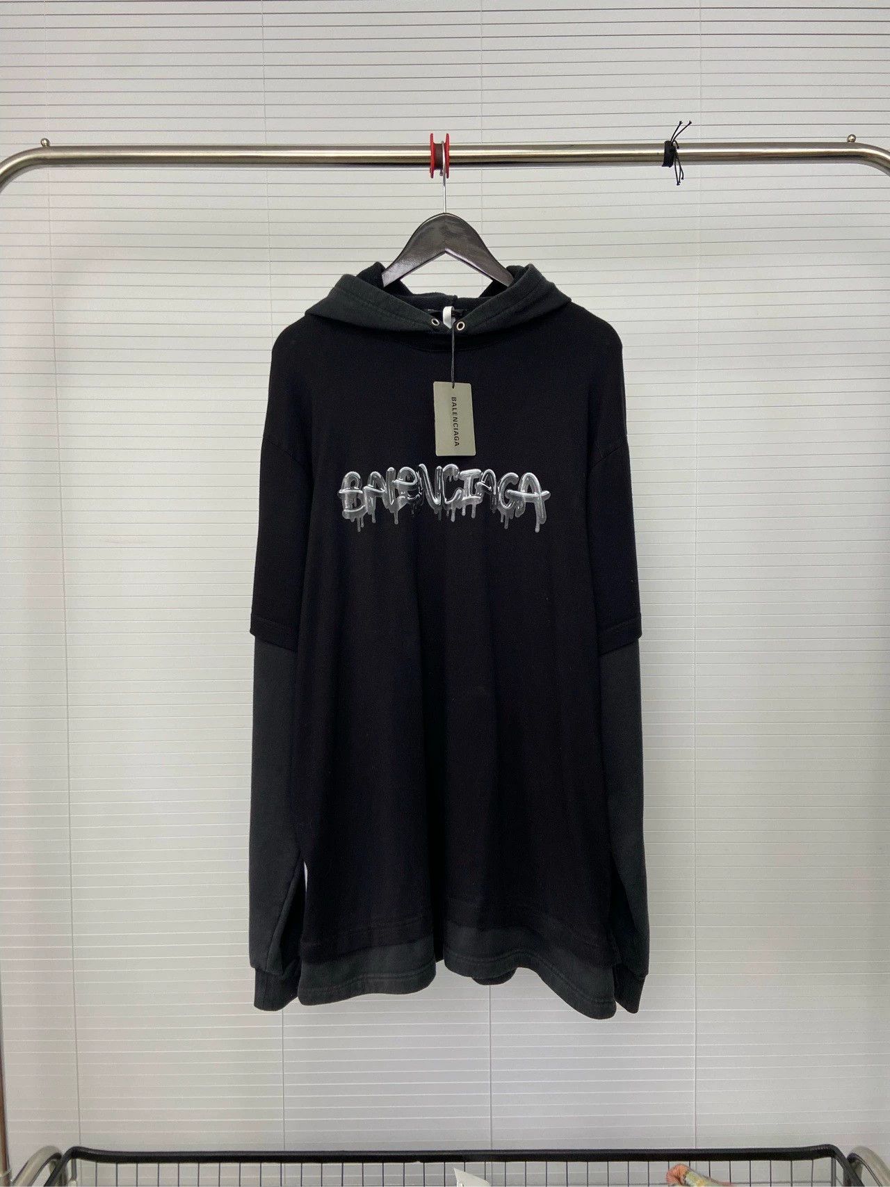 Balenciaga Balenciaga Art Painting Printed Black Hoodie Fake Two Piece Loose fit Size US M / EU 48-50 / 2 - 1 Thumbnail