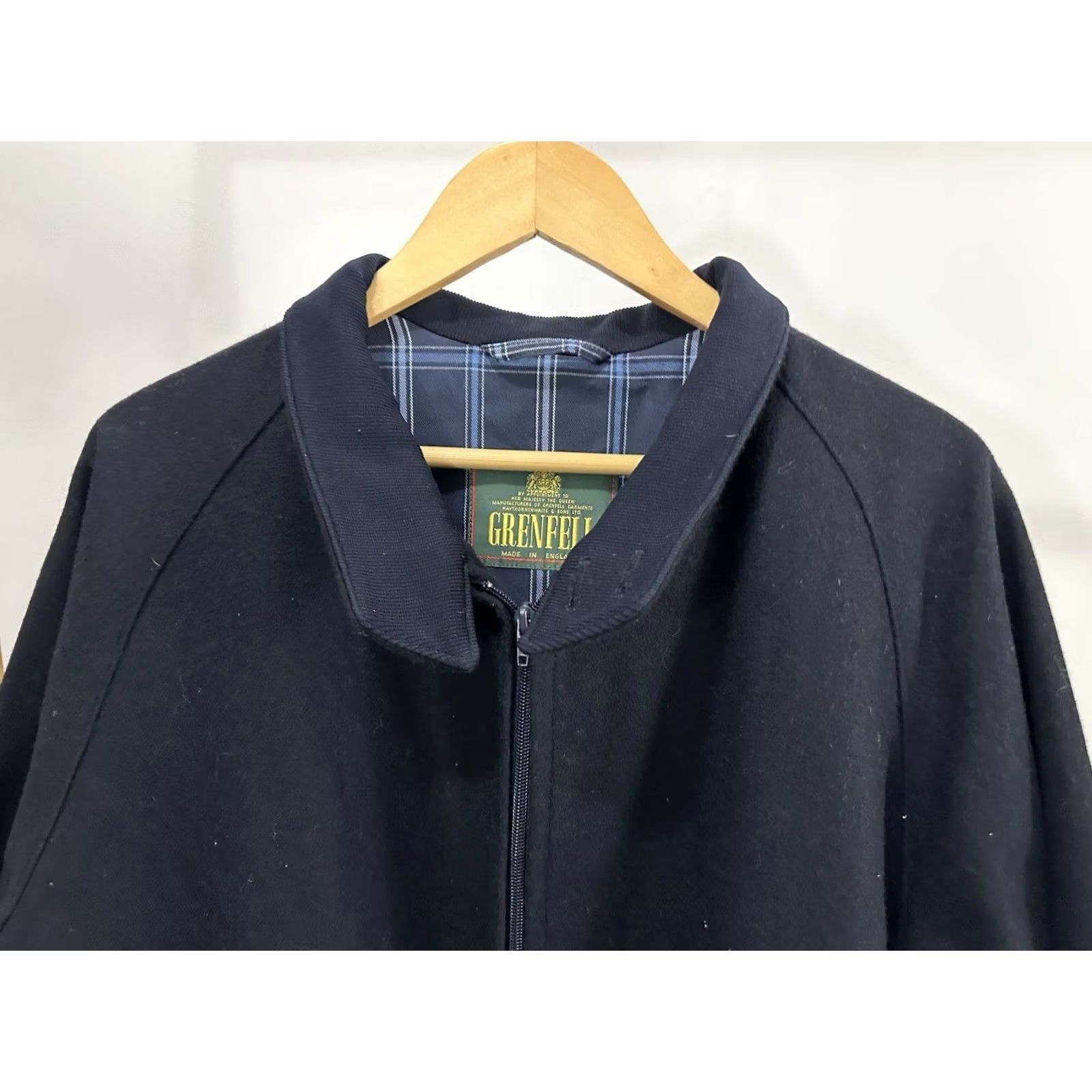 Grenfell Grenfell Jacket Full Zip Bomber Plaid Lined Wool Navy Blue Size 44 Mens Size US S / EU 44-46 / 1 - 4 Thumbnail