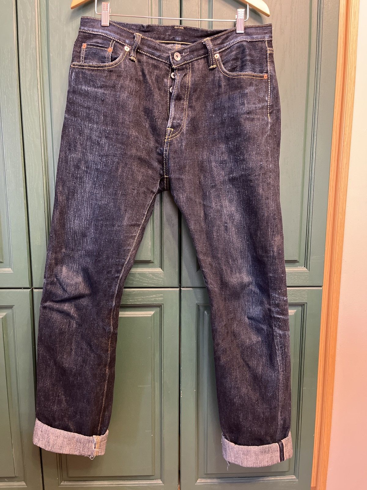 image of Iron Heart 18Oz Slub 888 in Indigo Blue, Men's (Size 35)