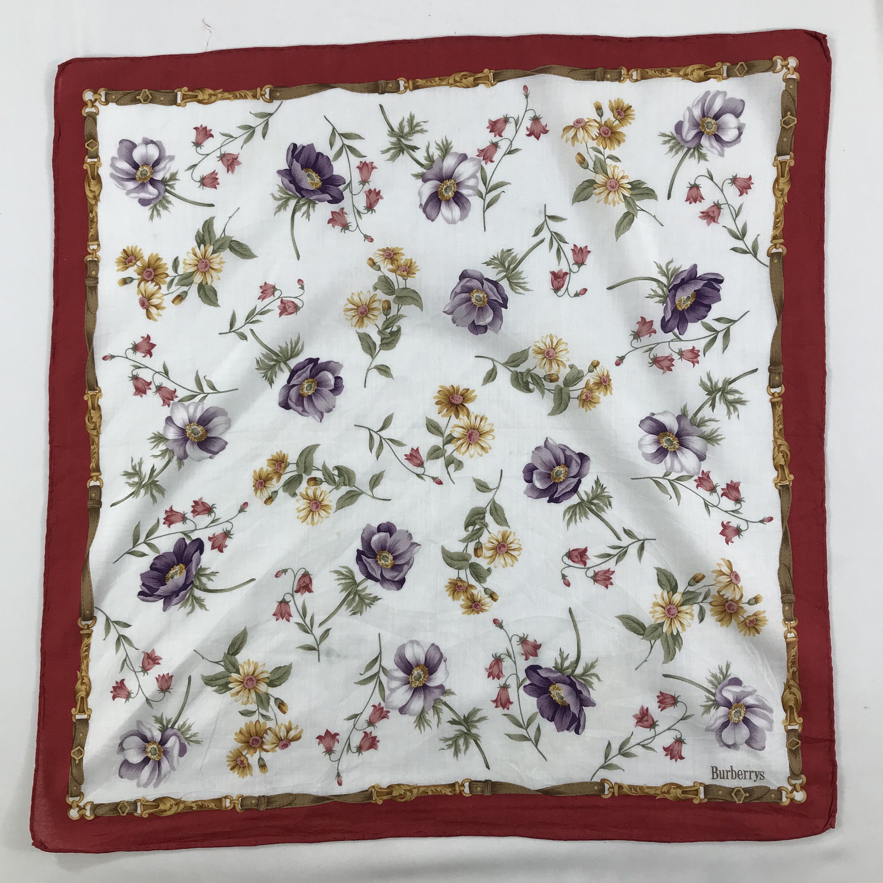 Burberry × Vintage Burberry Bandana / Handkerchief / Neckerchief - S1545 Size ONE SIZE - 1 Thumbnail