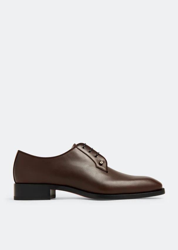 Christian Louboutin os11x0125 Chambeliss Leather Oxfords Shoes in Brown Size US 12 / EU 45 - 1 Thumbnail